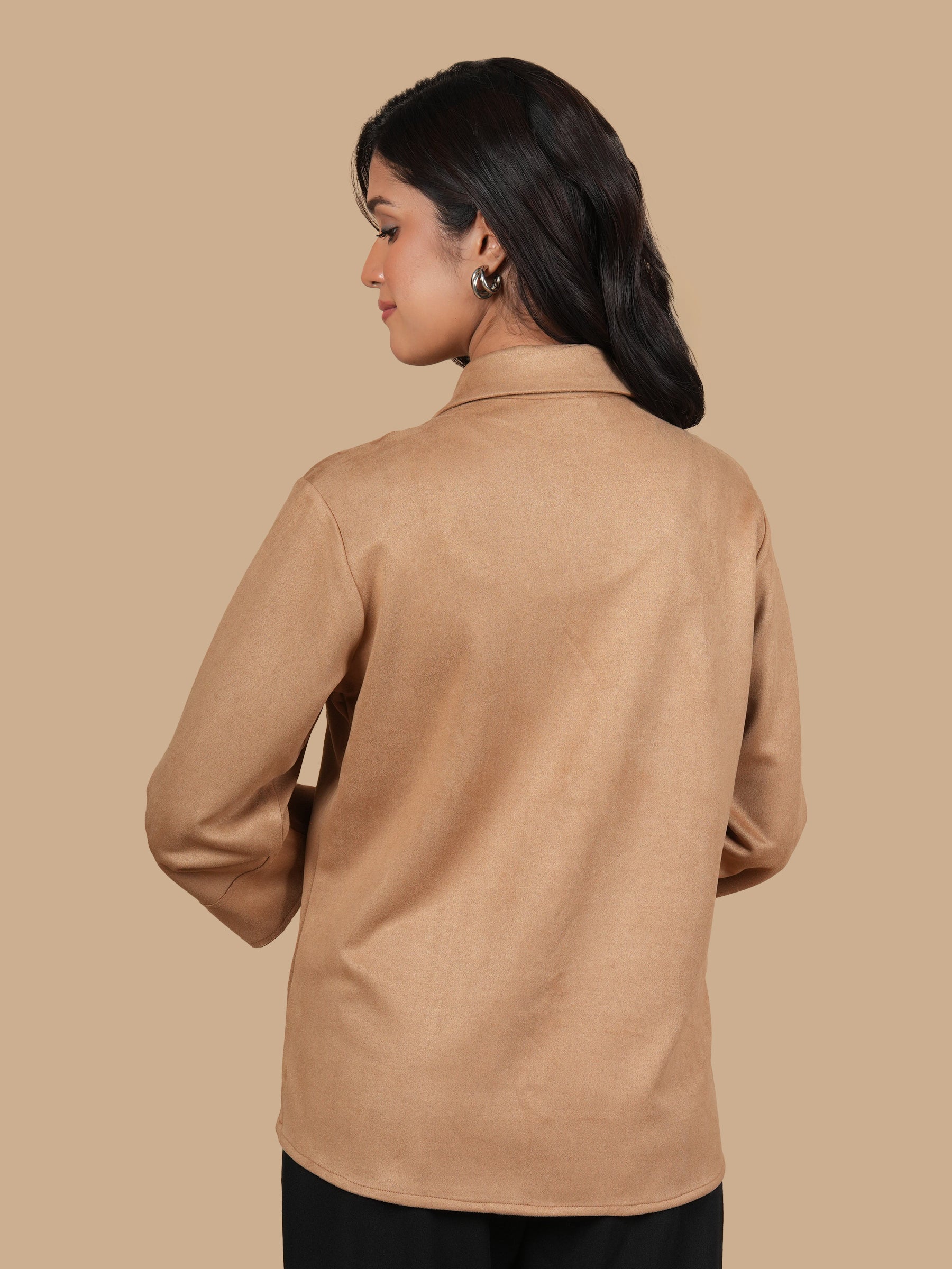TWIN POCKET SUEDE SHIRT