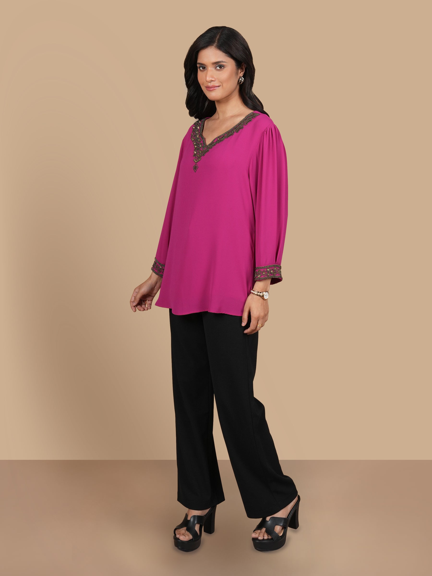 COPPER OUTLINE MAGENTA TOP