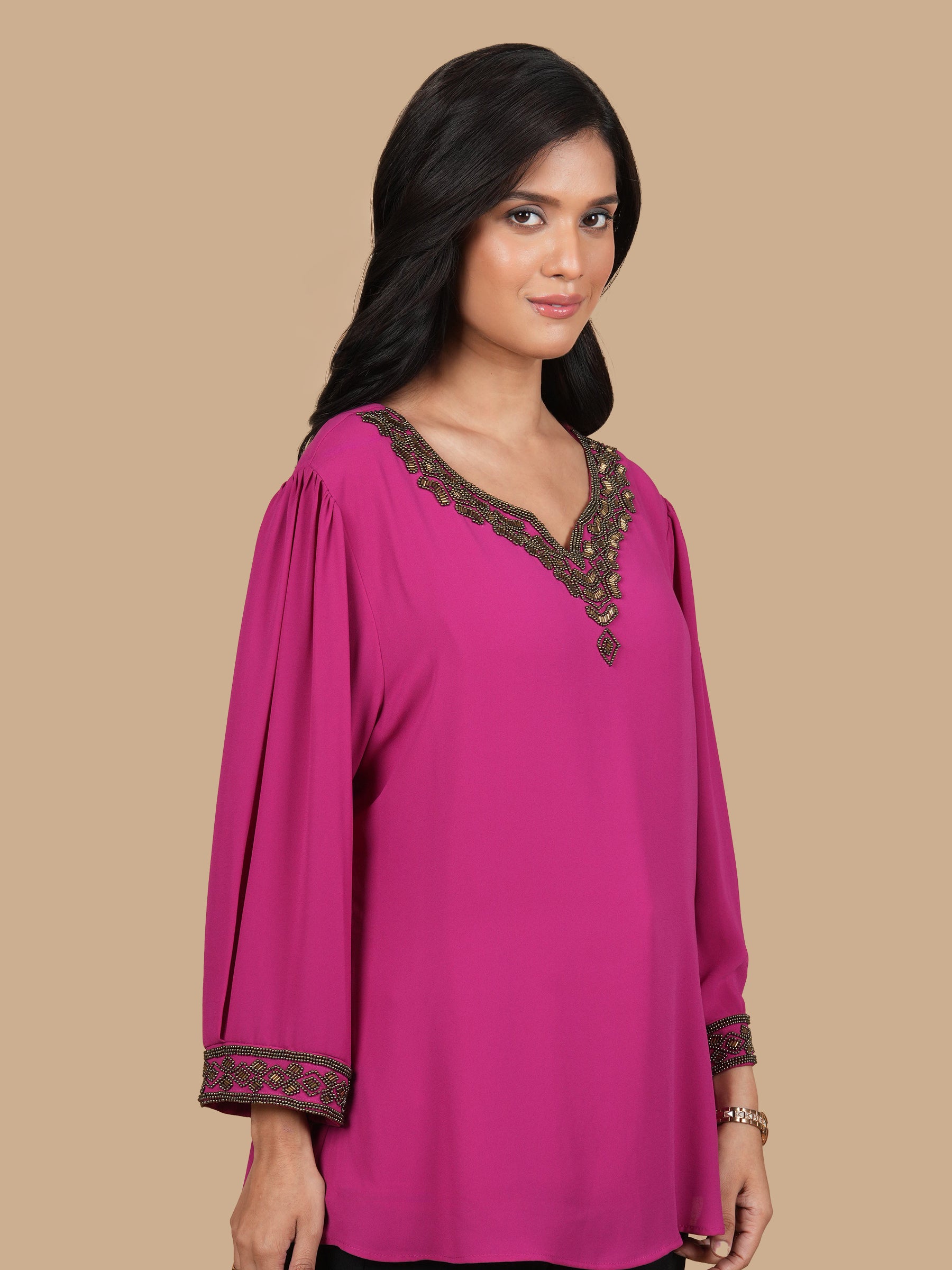 COPPER OUTLINE MAGENTA TOP