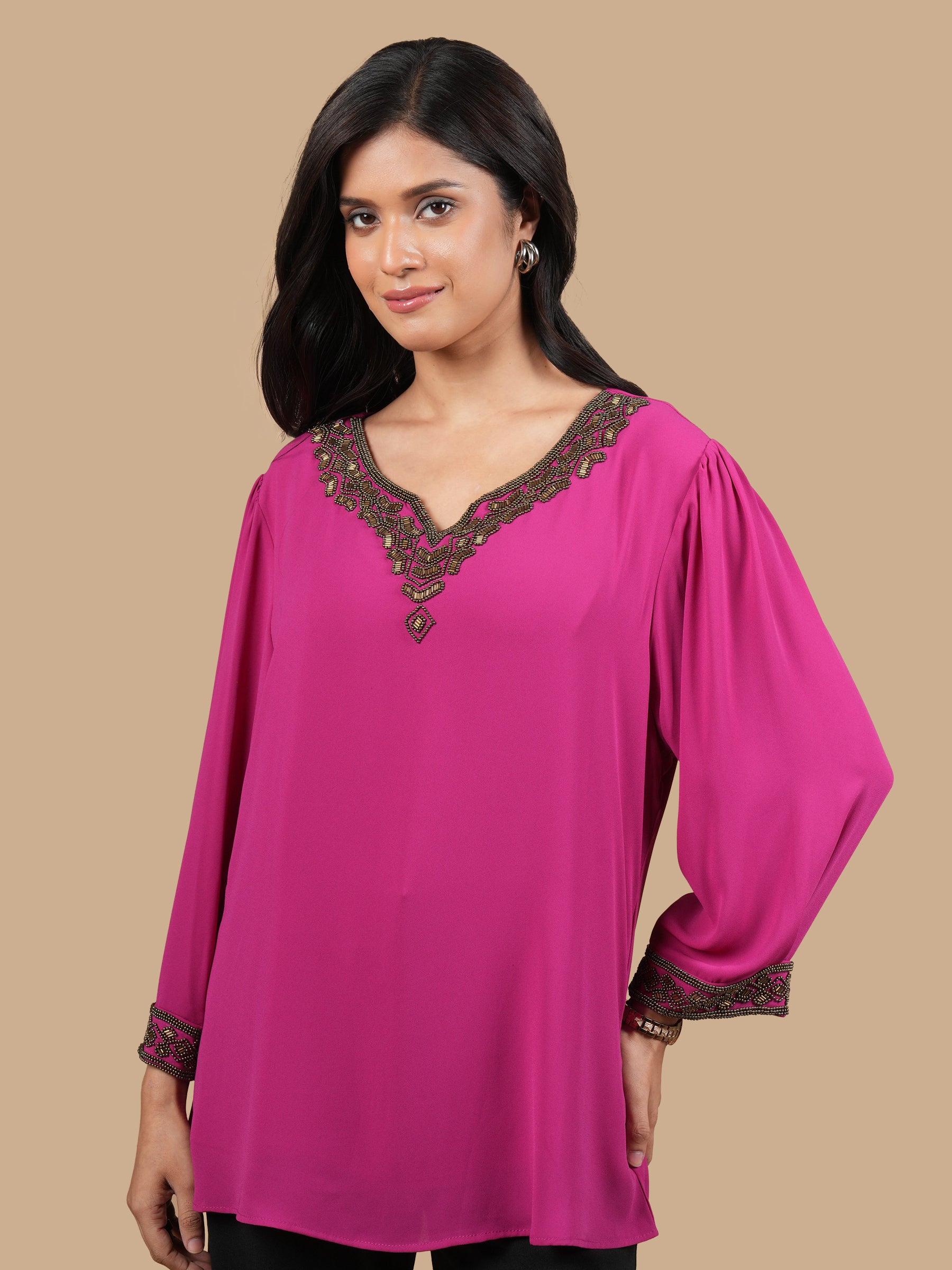 COPPER OUTLINE MAGENTA TOP