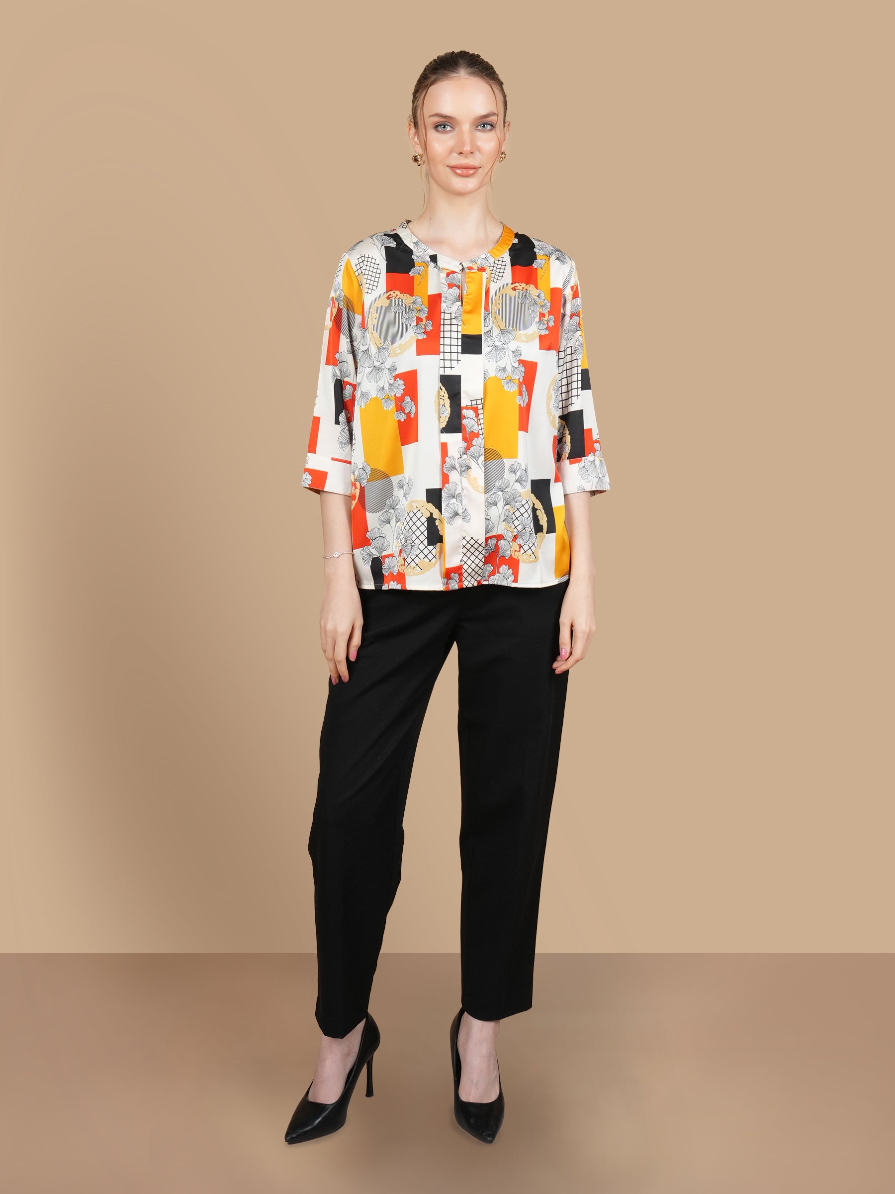 BOX PRINT MANGO TOP