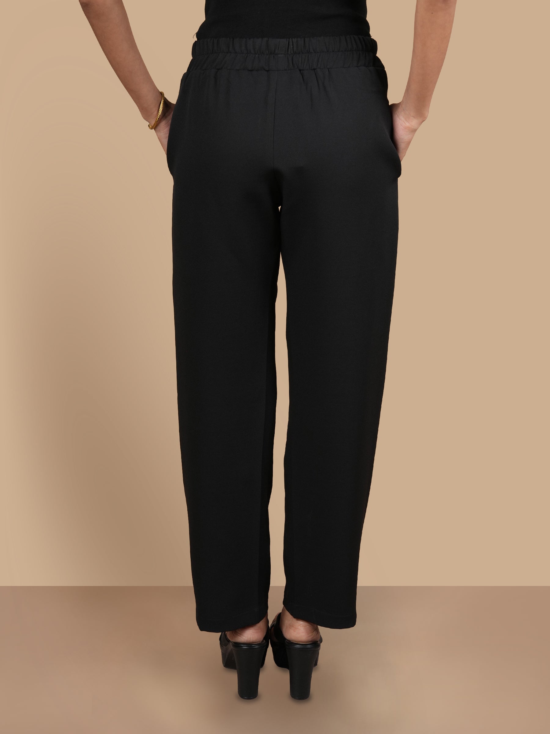 THREE LEAF EMBROIDERED  BLACK COORD SET