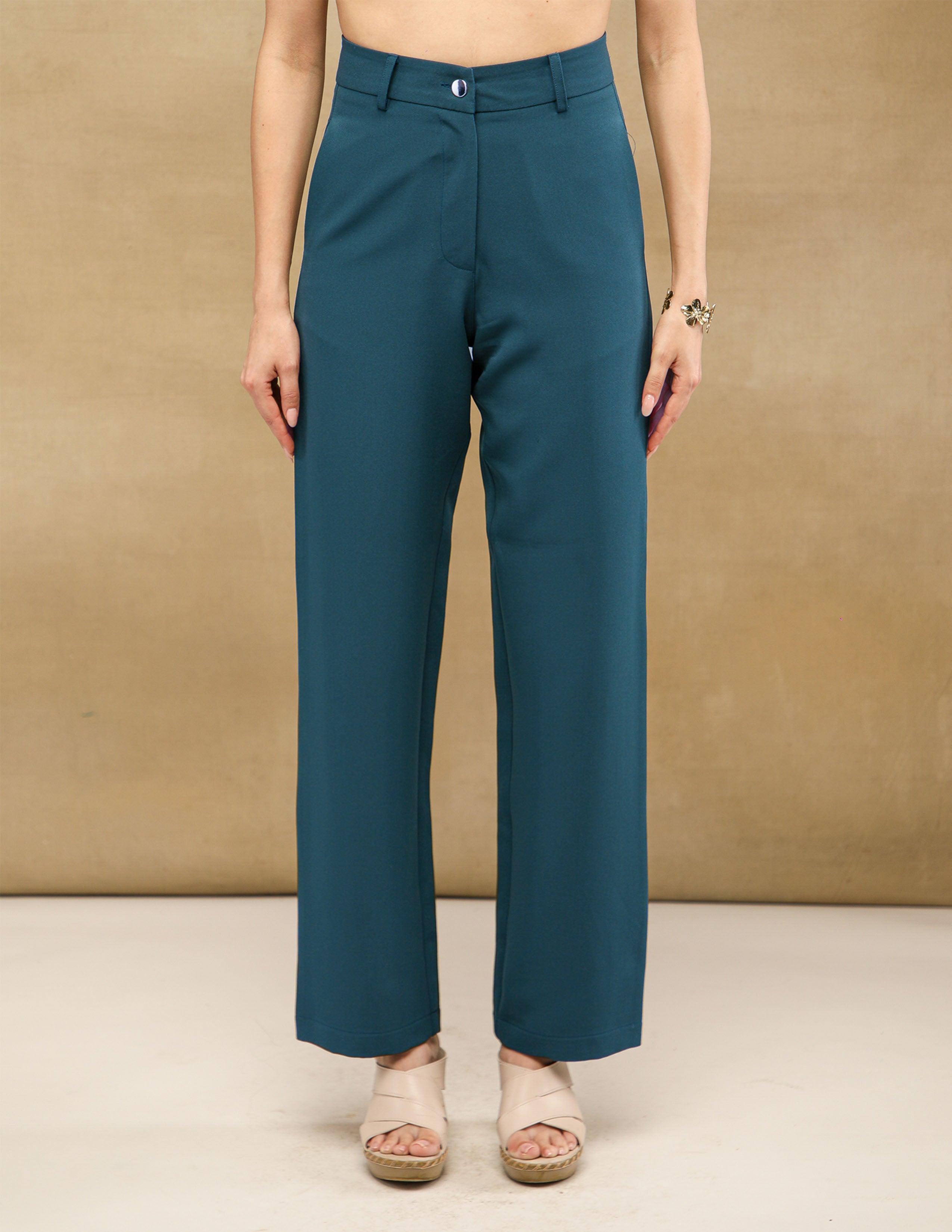 Royal Blue Green High Waist Pants