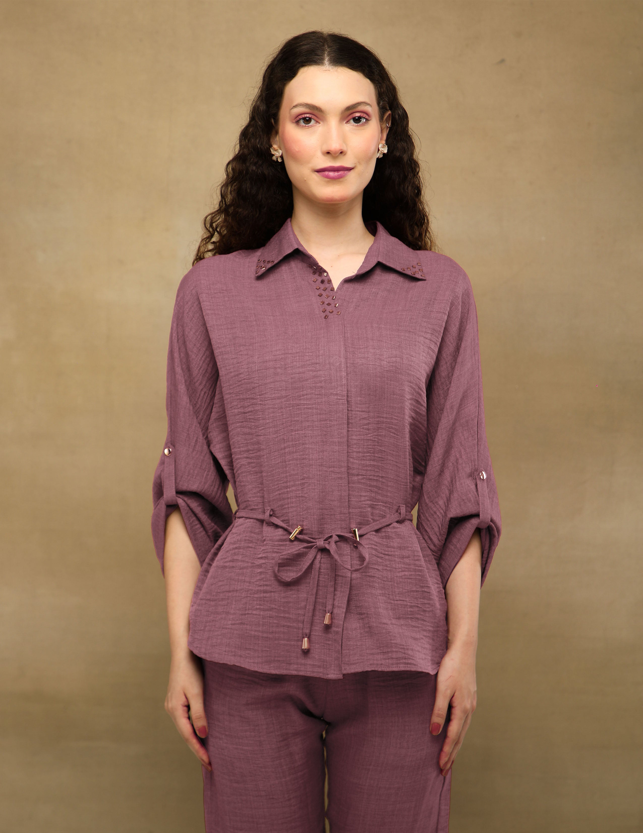 not Wine Swarovski Linen Co-ord Set (Copy)