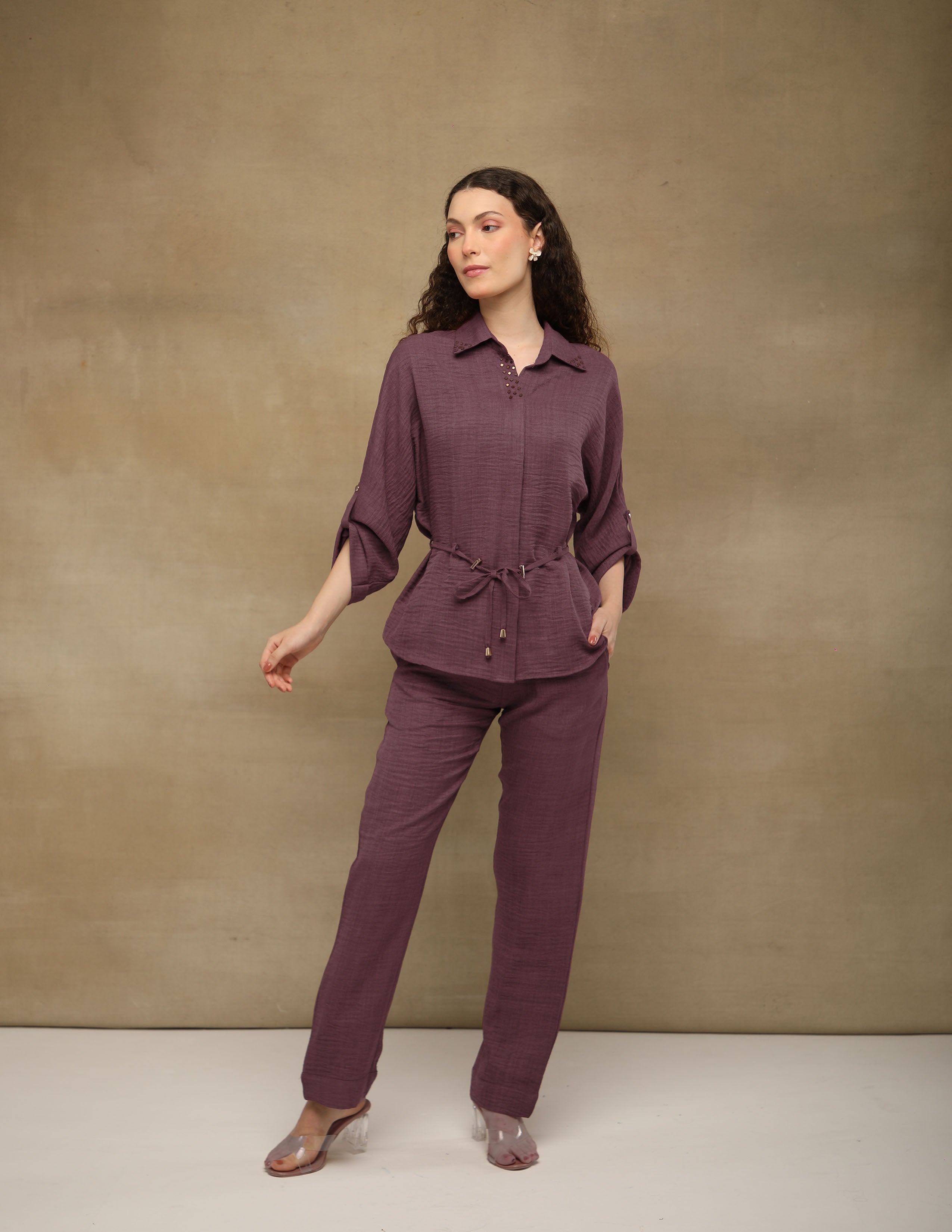 not Wine Swarovski Linen Co-ord Set (Copy)