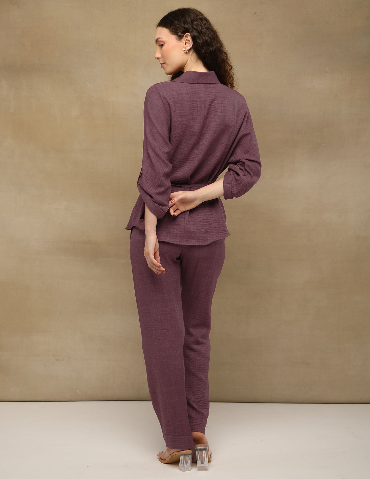 Dirty Rose Rhinestone Linen Co-ord Set