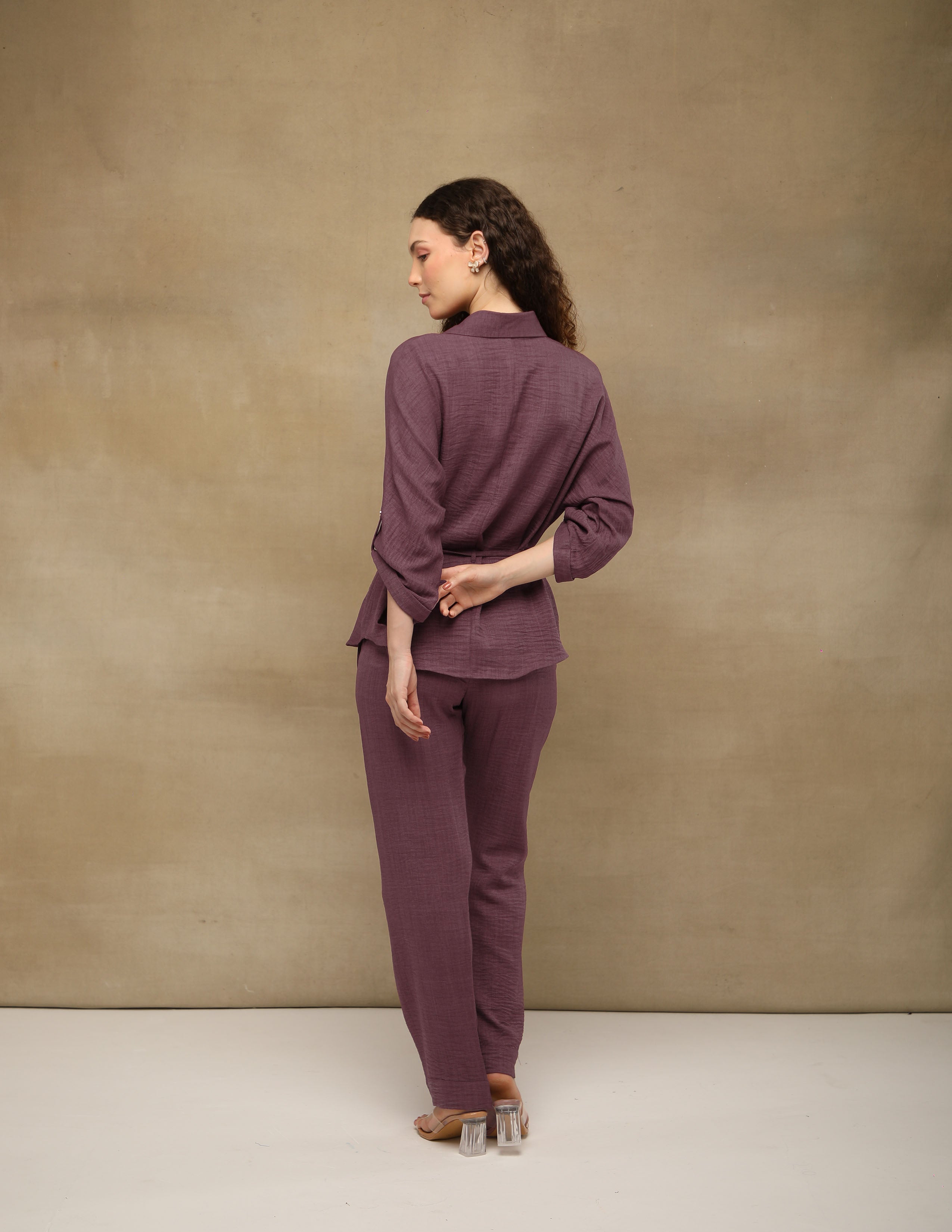 Dirty Rose Rhinestone Linen Co-ord Set