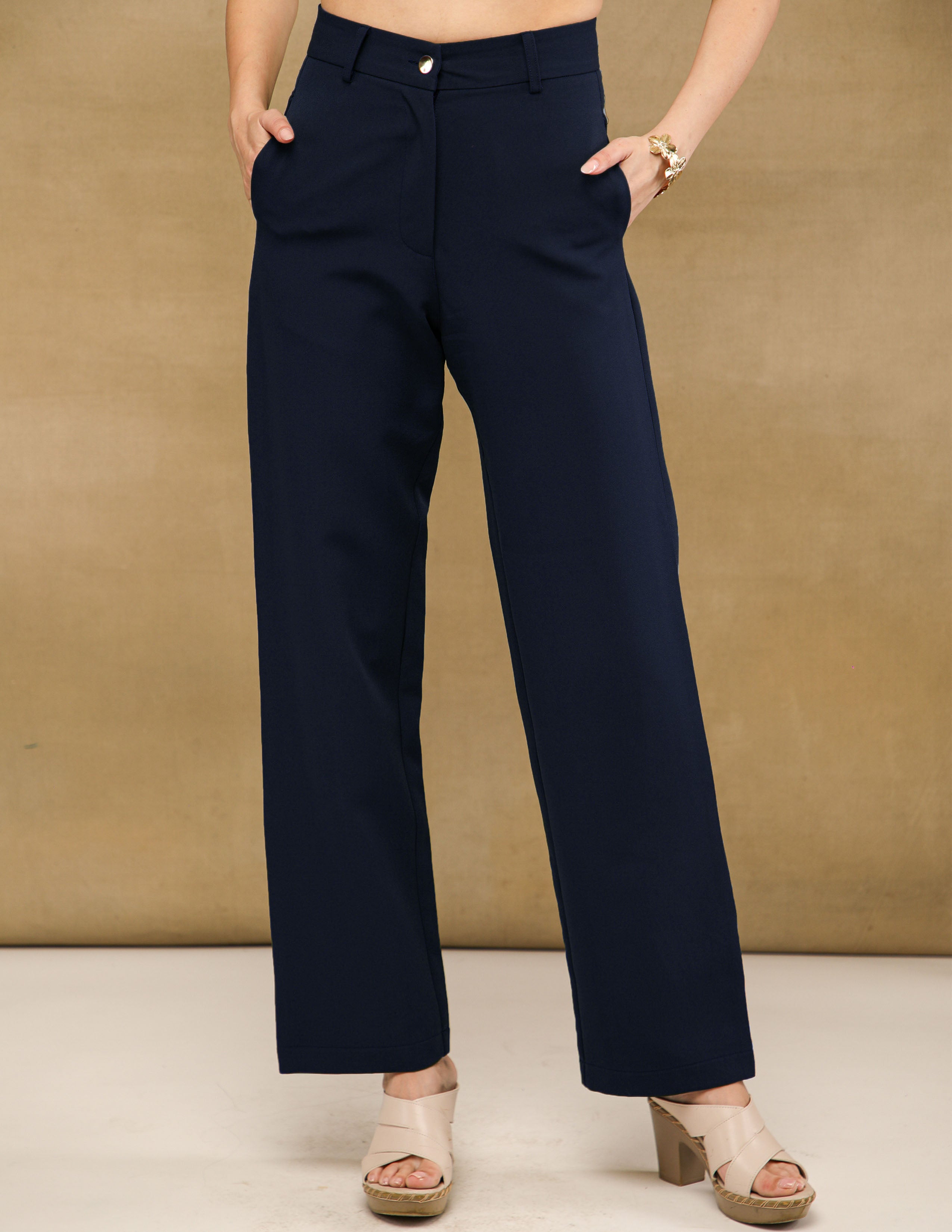 Navy High Waist Pants