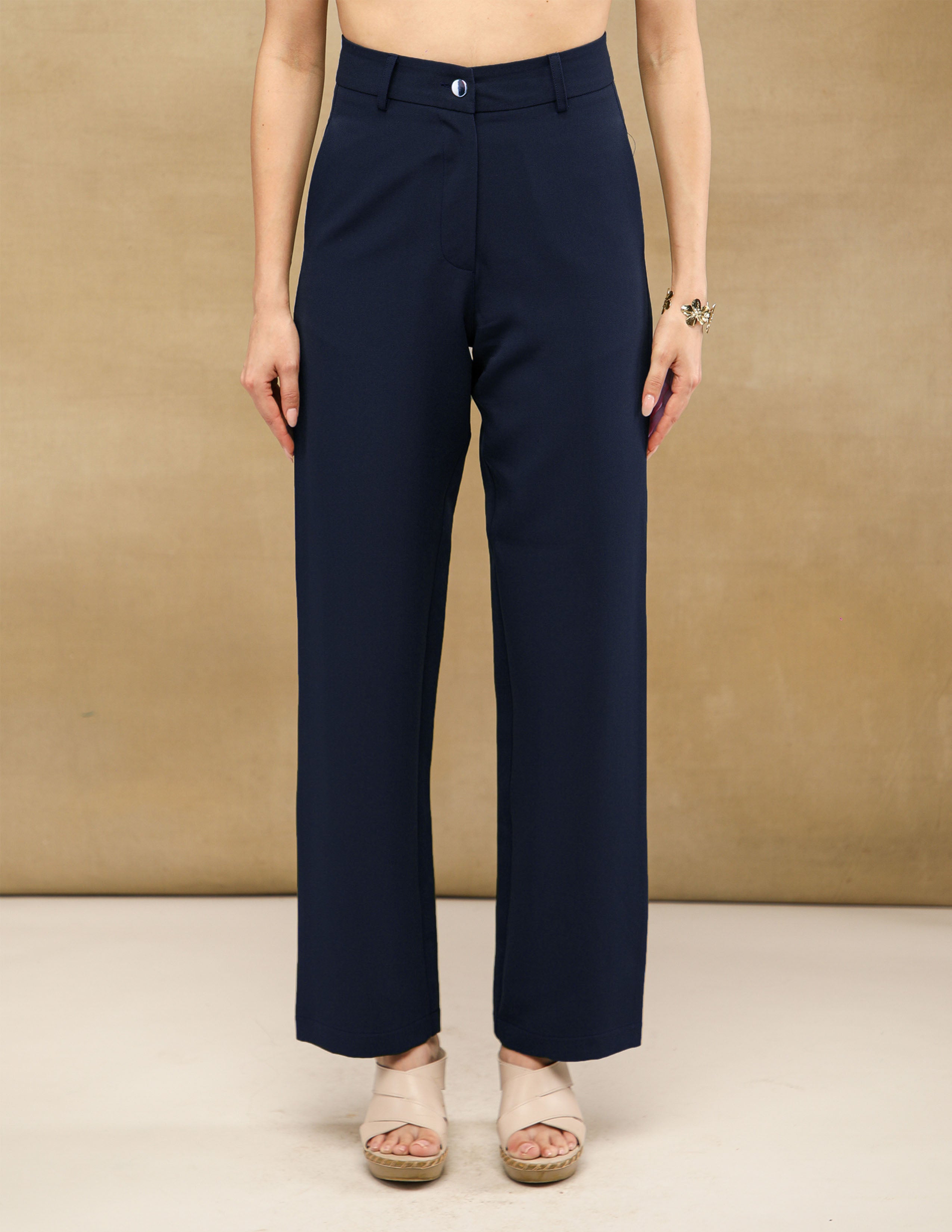 Navy High Waist Pants