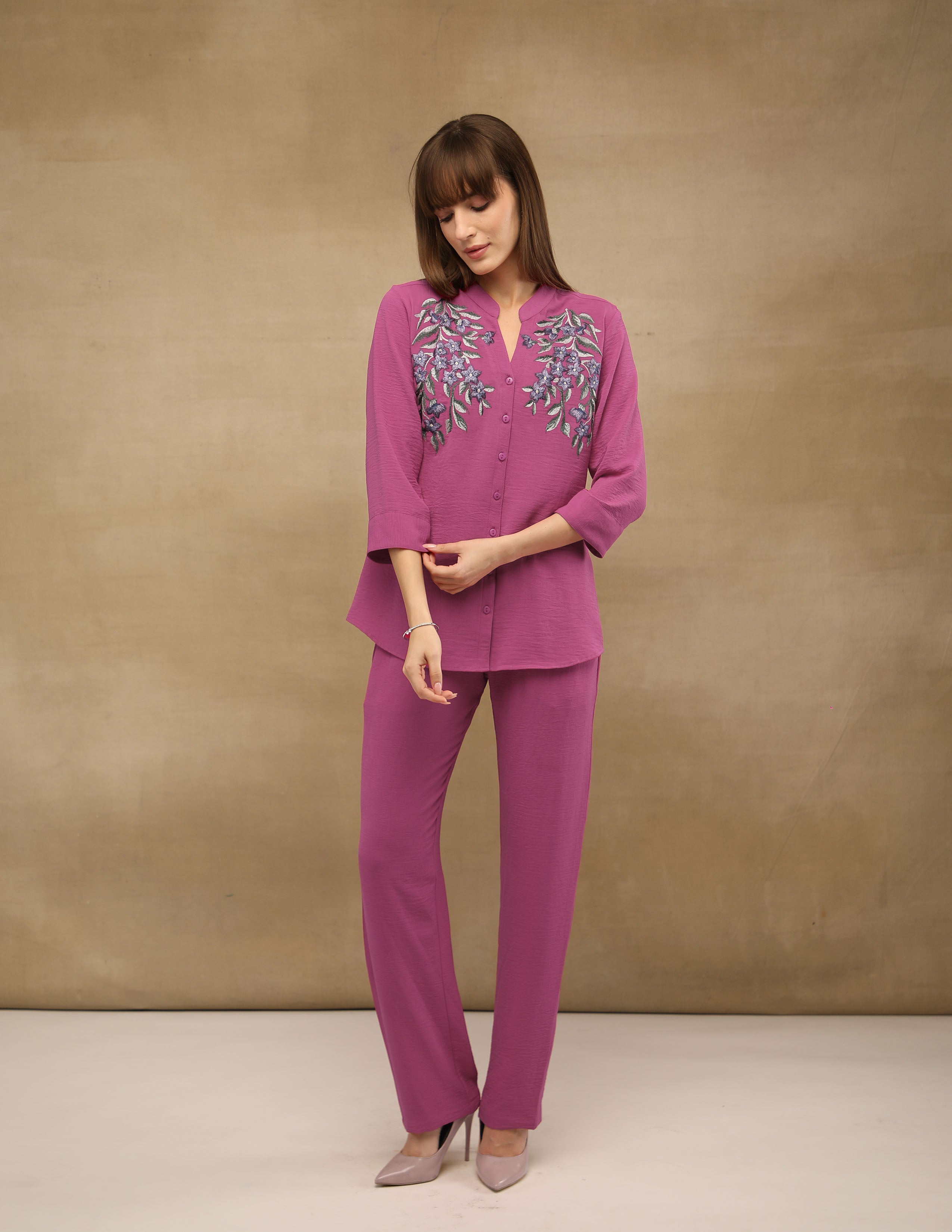 Purple Blossom Co-ord Set