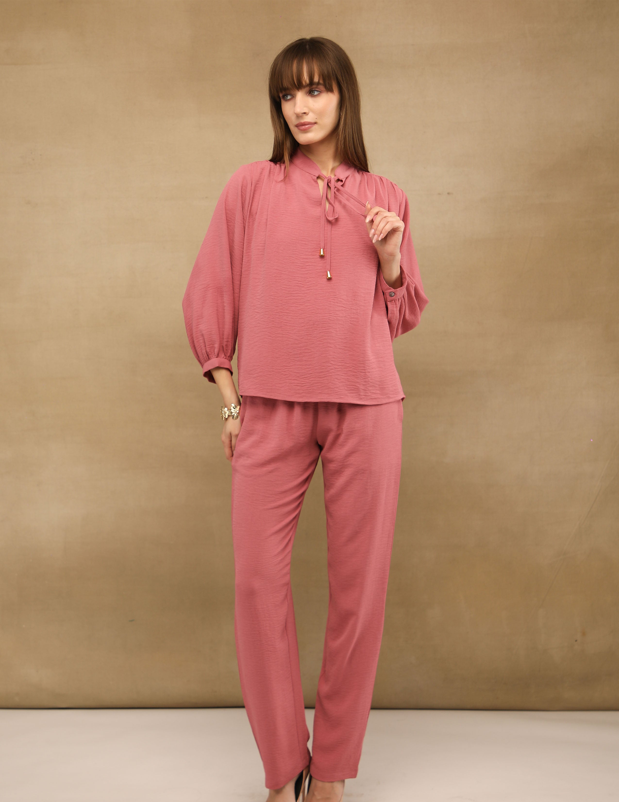 Tie Up Blush Pink Co-ord Set