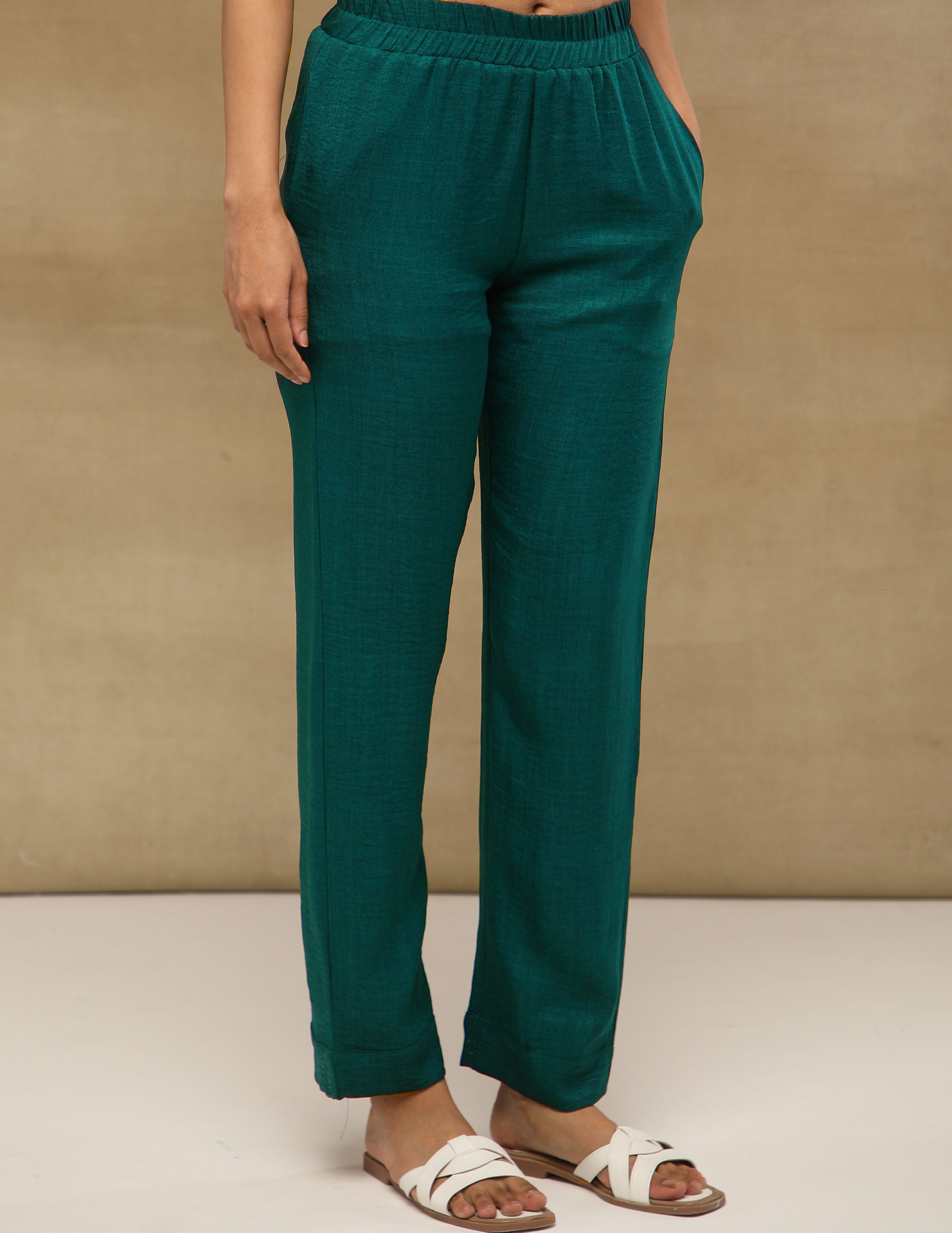 Turquoise sequin Linen Co-ord Set