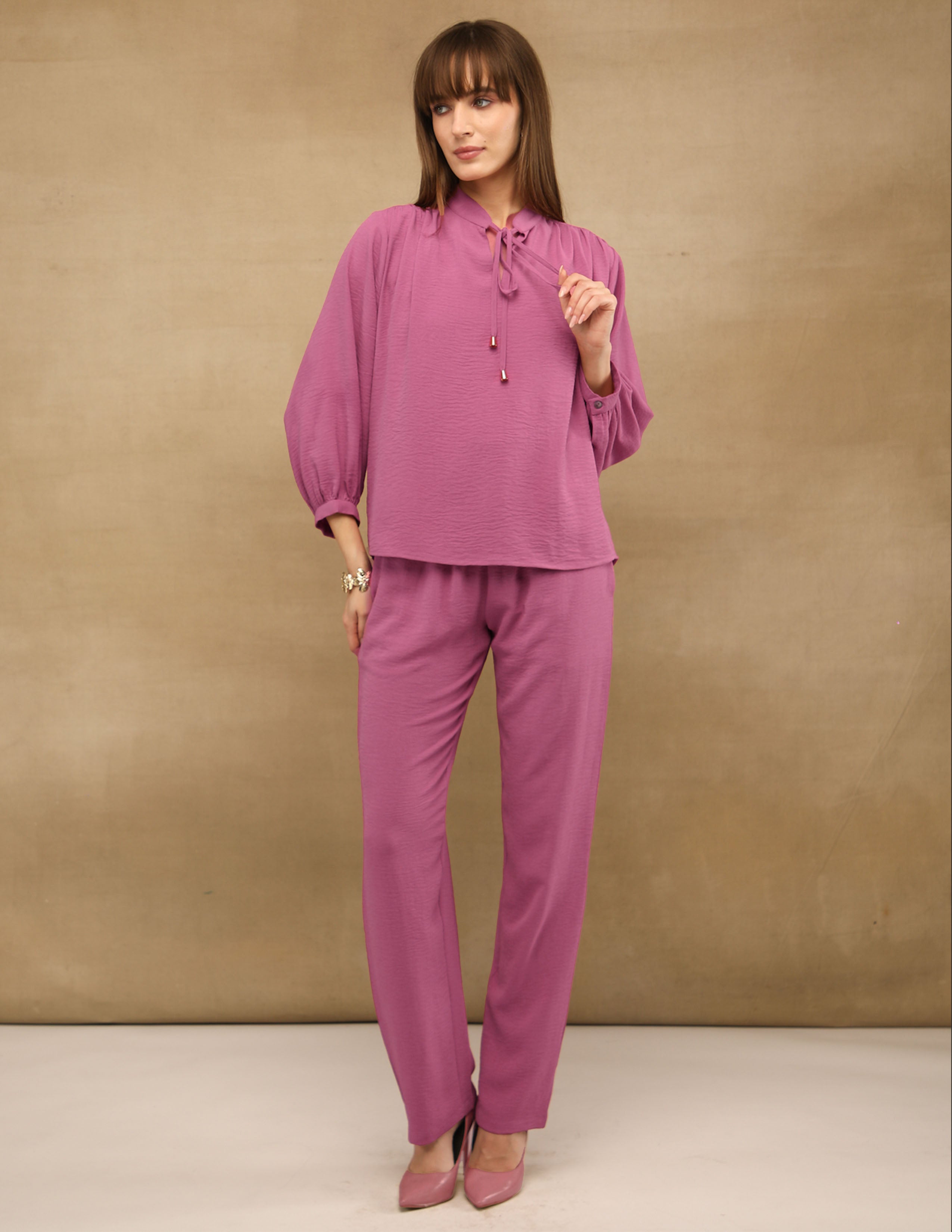 Tie Up Dusty Rose  Co-ord Set