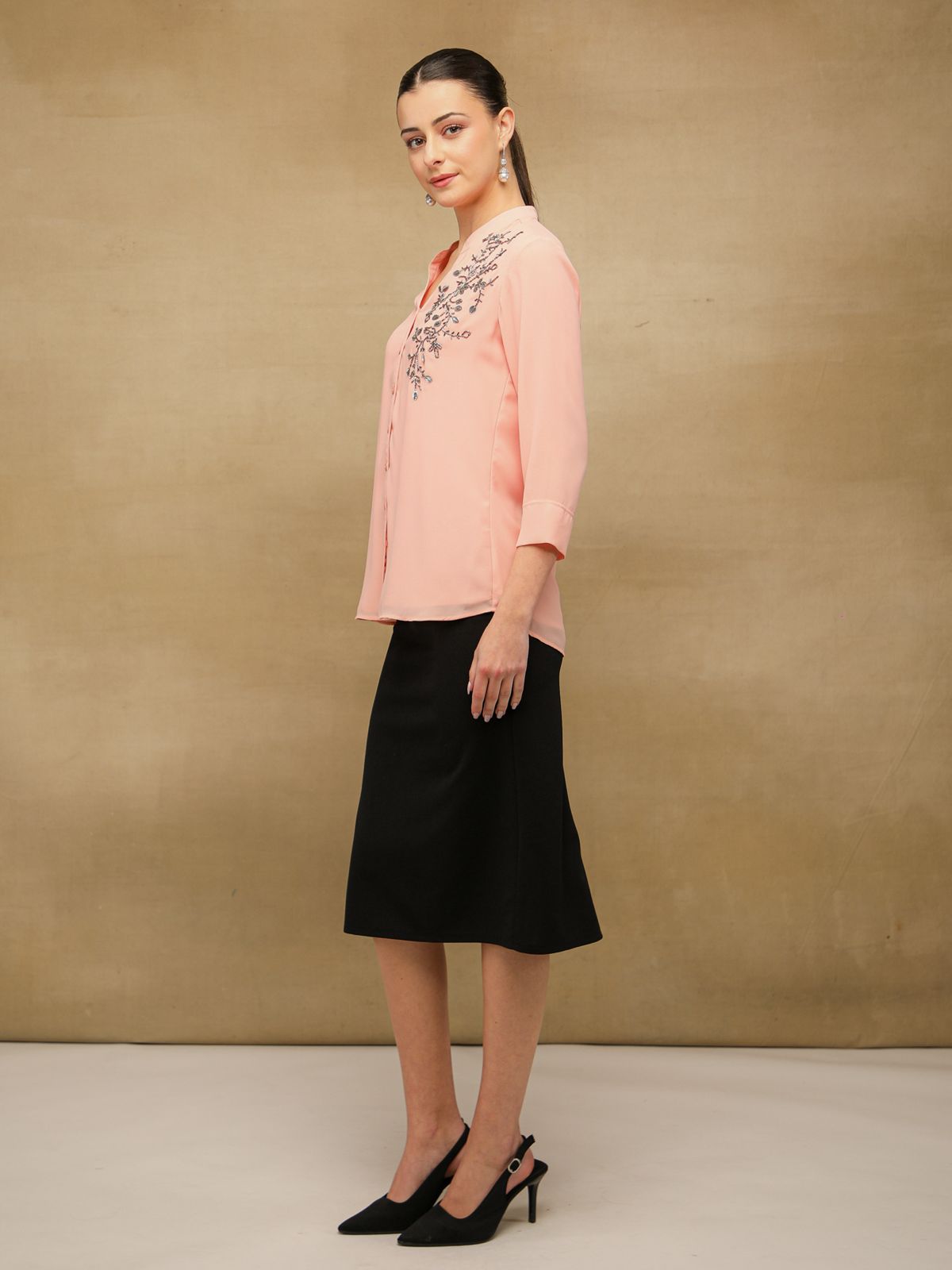 Fern Sequins Georgette Shirt