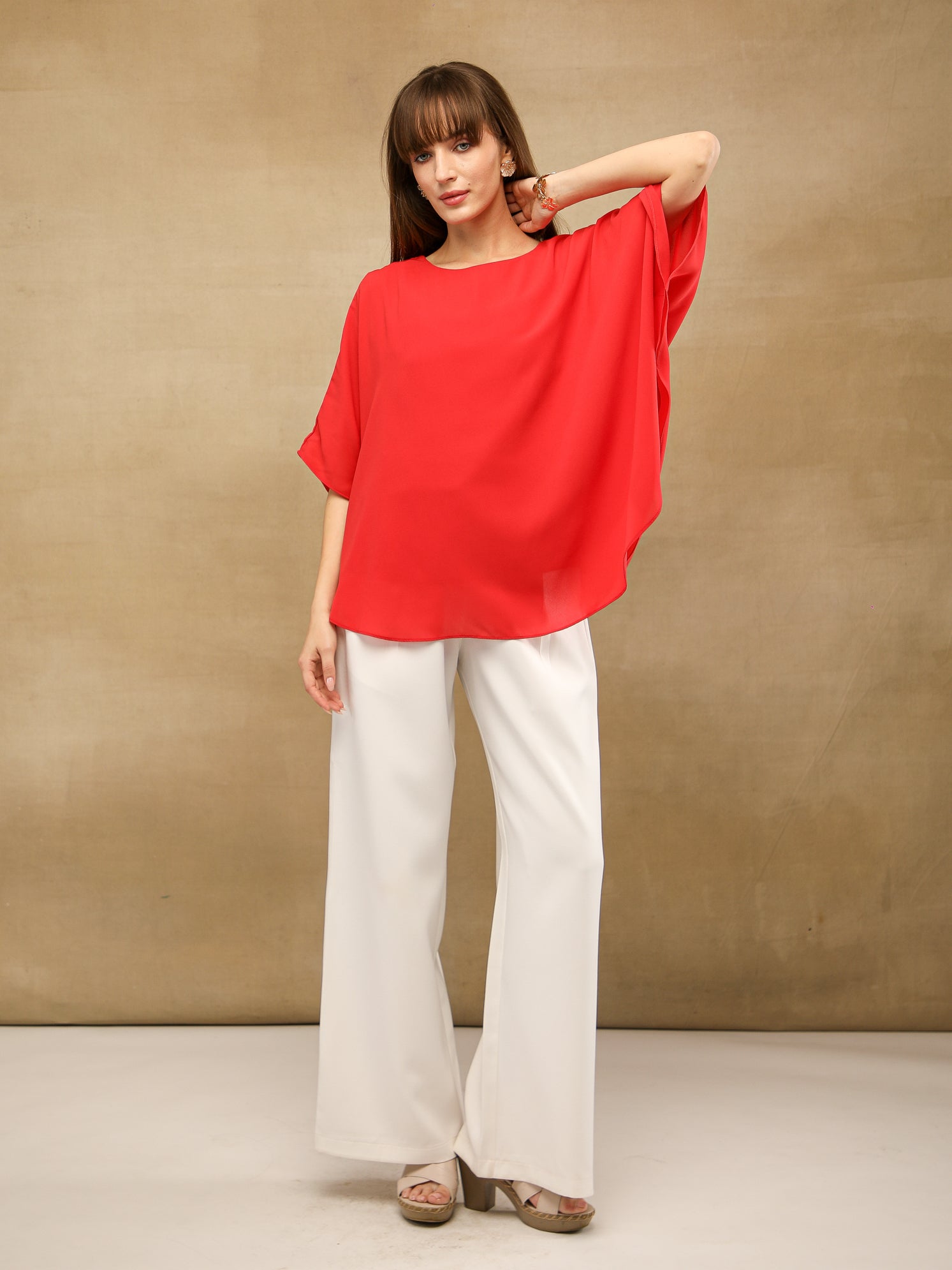 Red Poncho Top