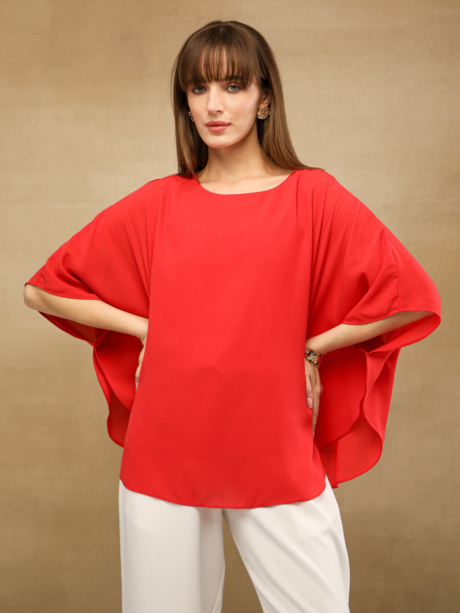 Red Poncho Top