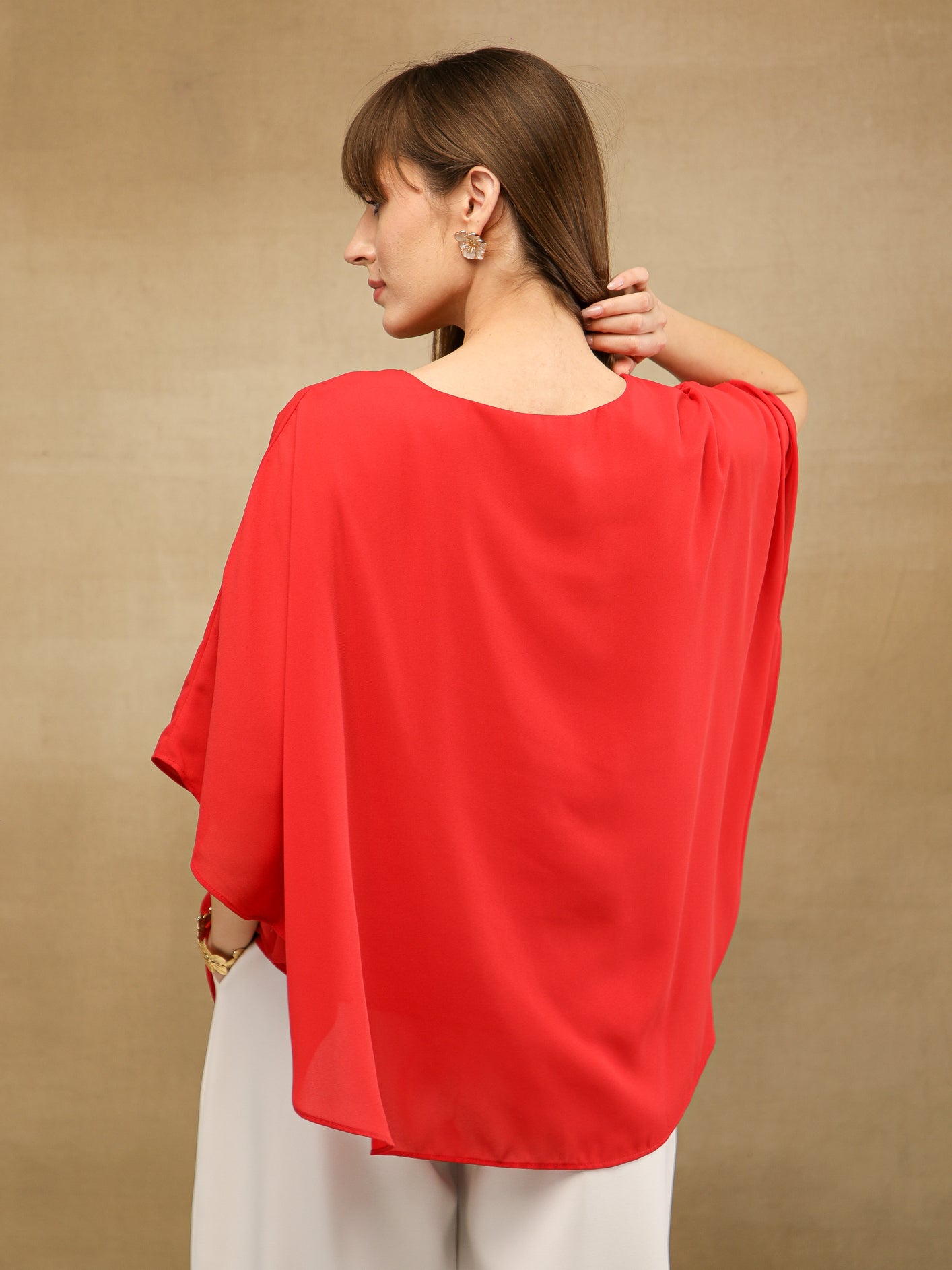 Red Poncho Top