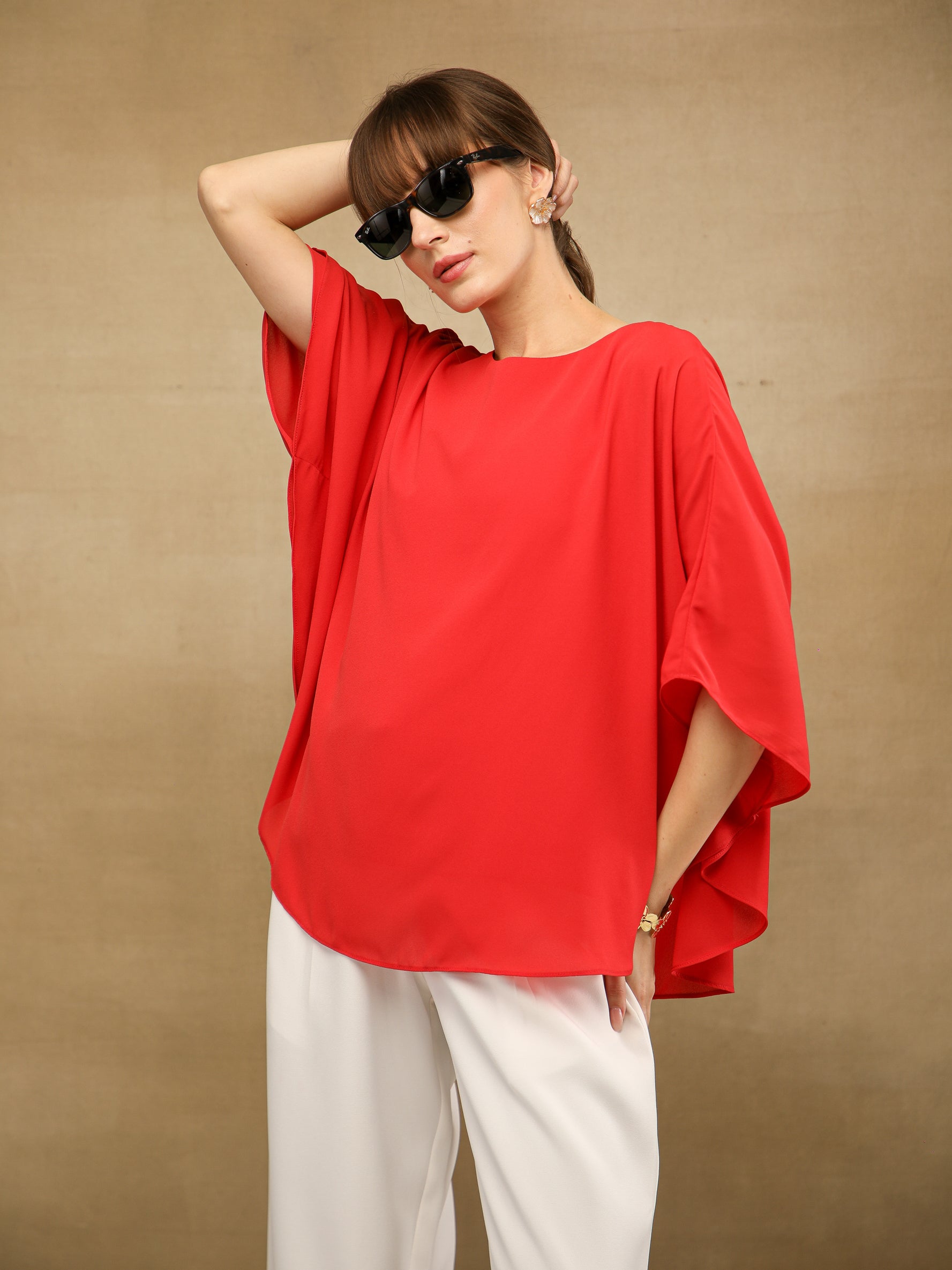 Red Poncho Top