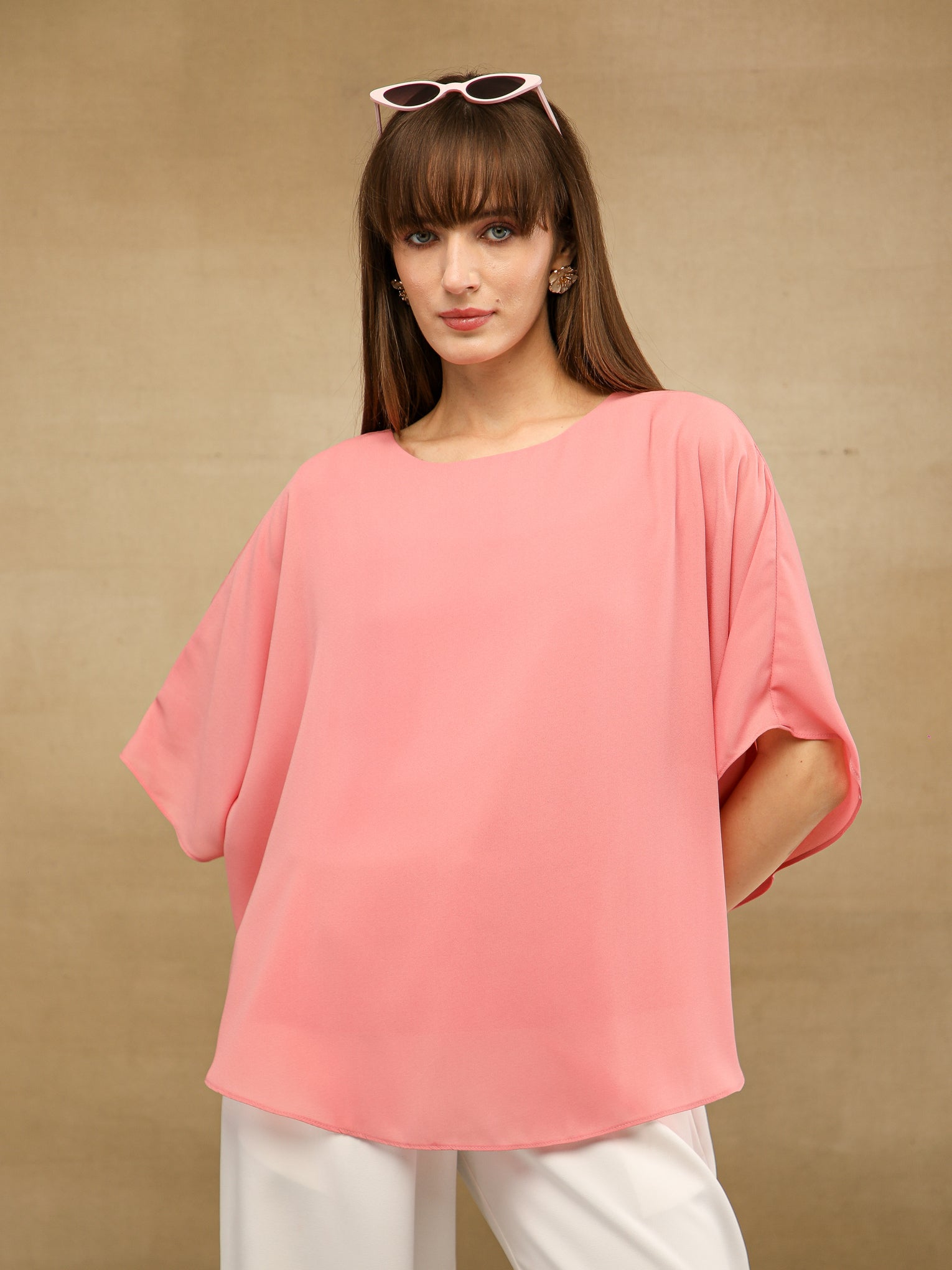 Coral Poncho Top