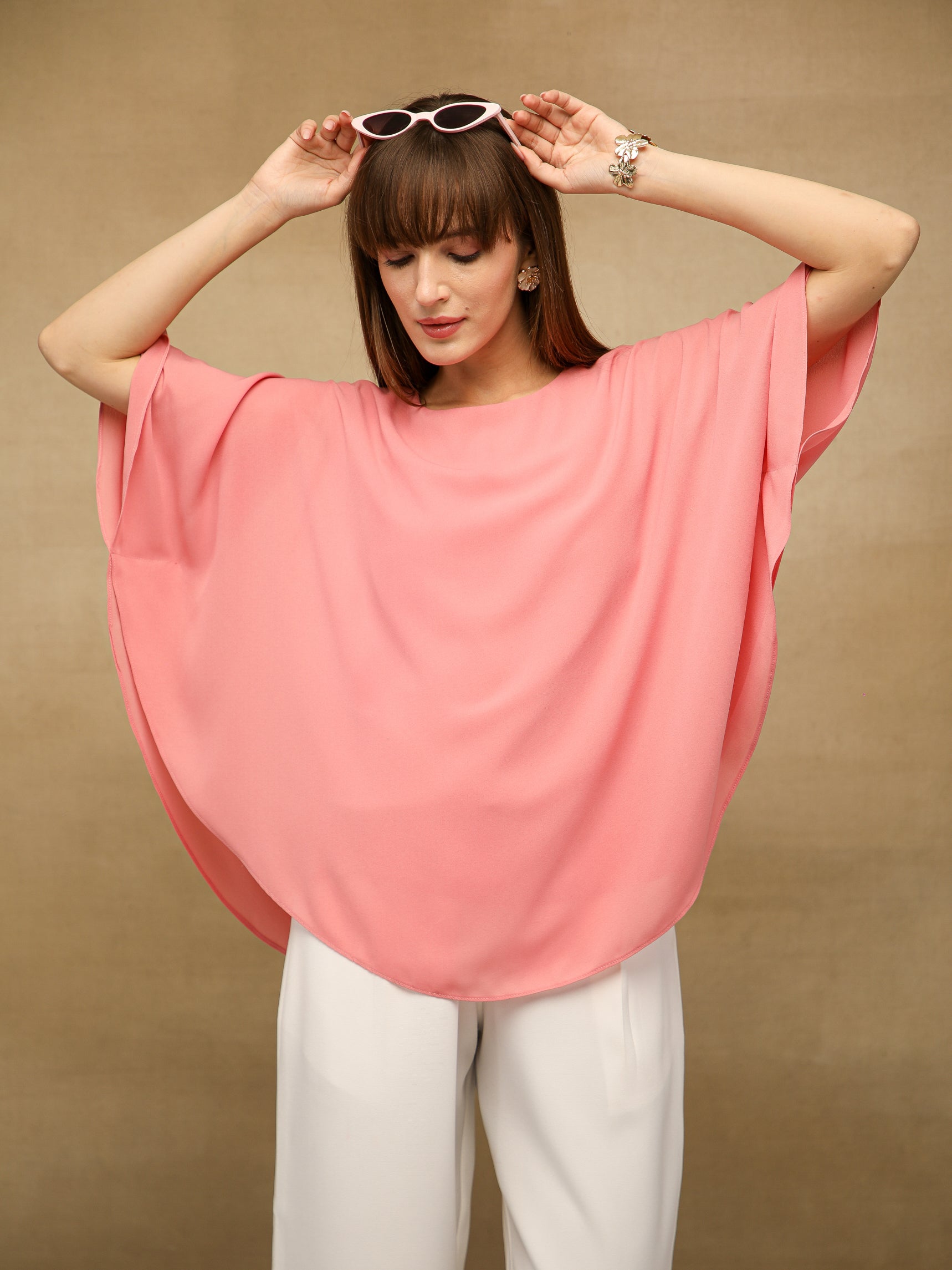 Coral Poncho Top