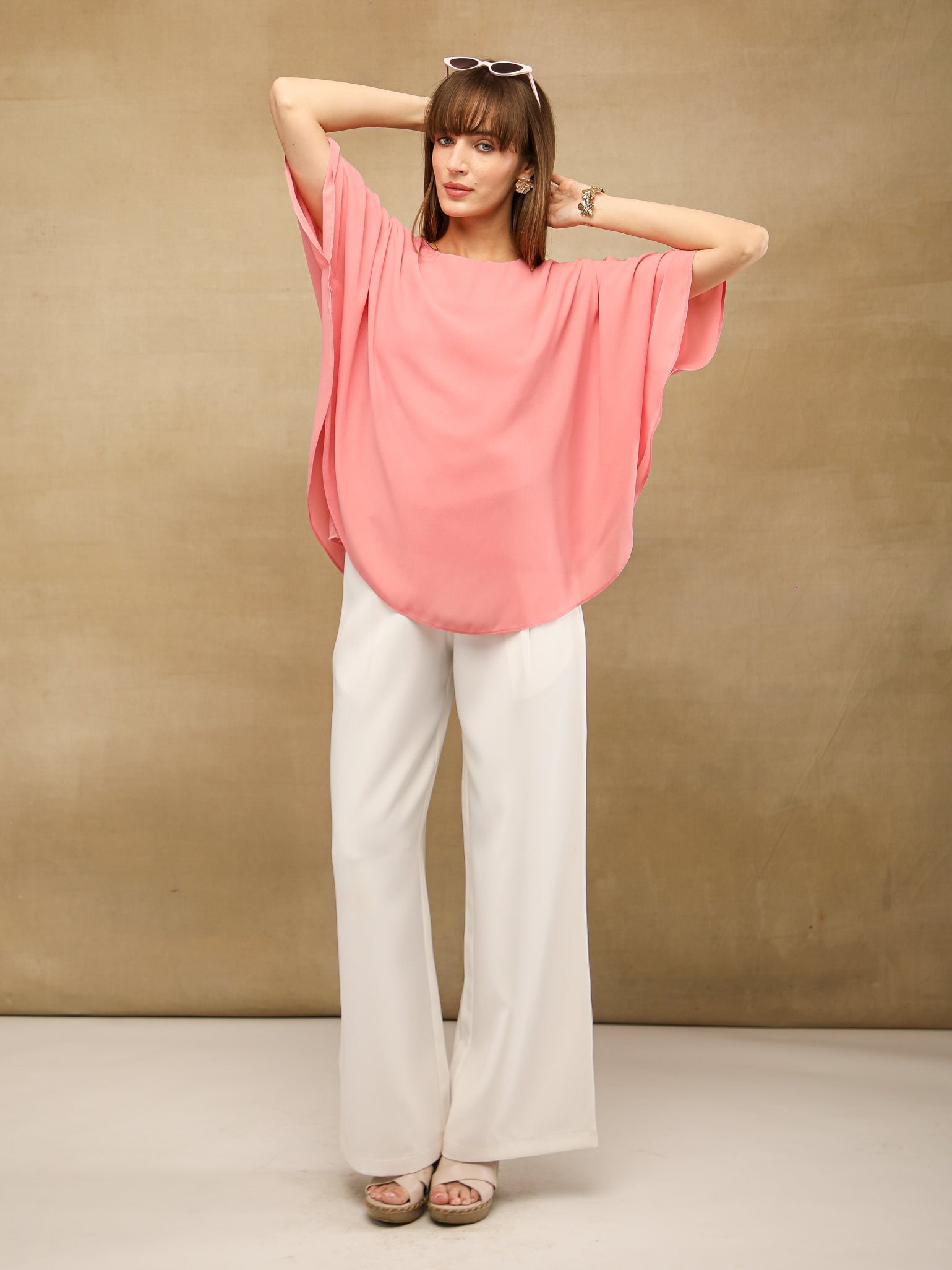Coral Poncho Top