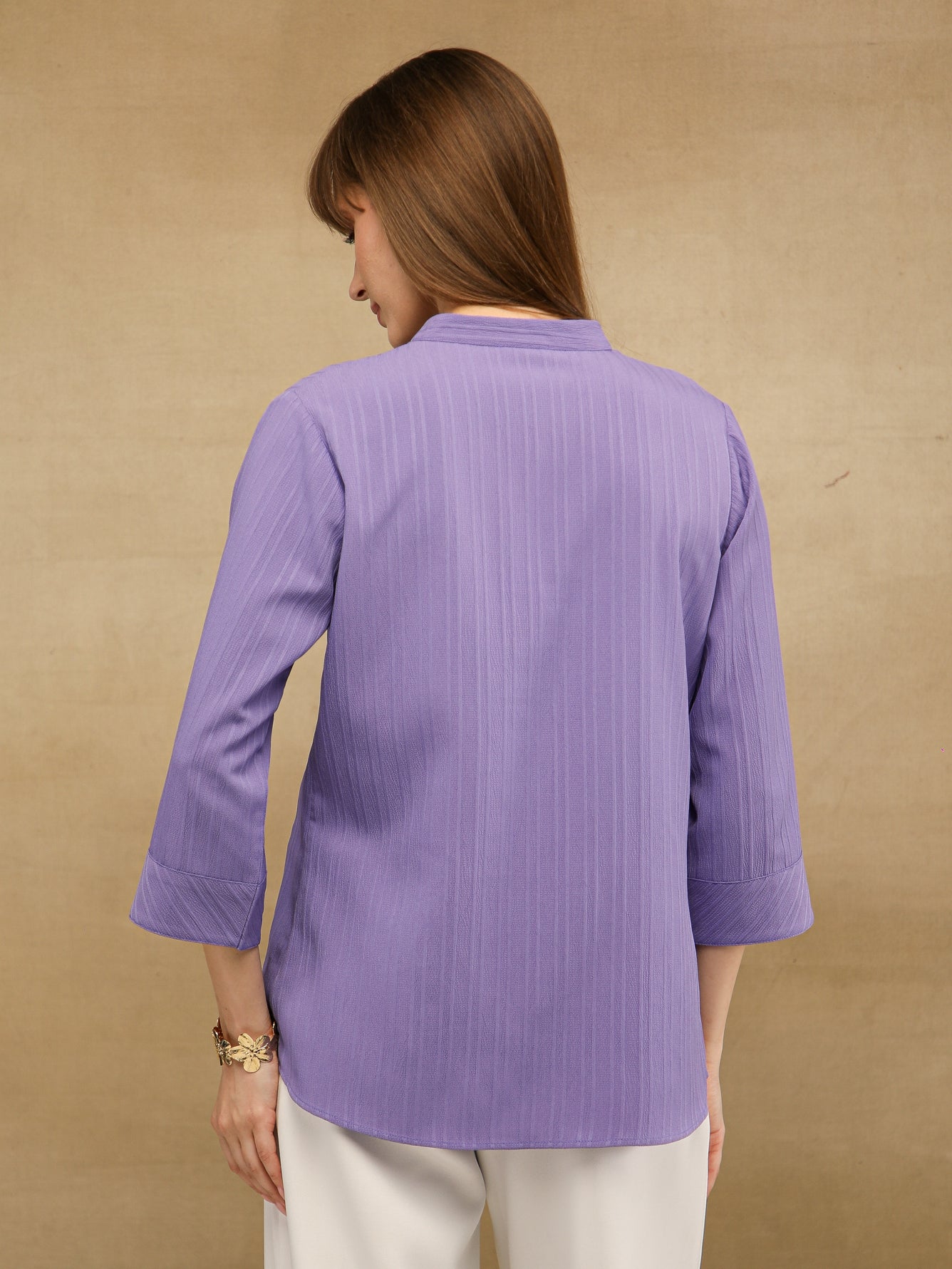 Textured Stripe Lilac Shirt