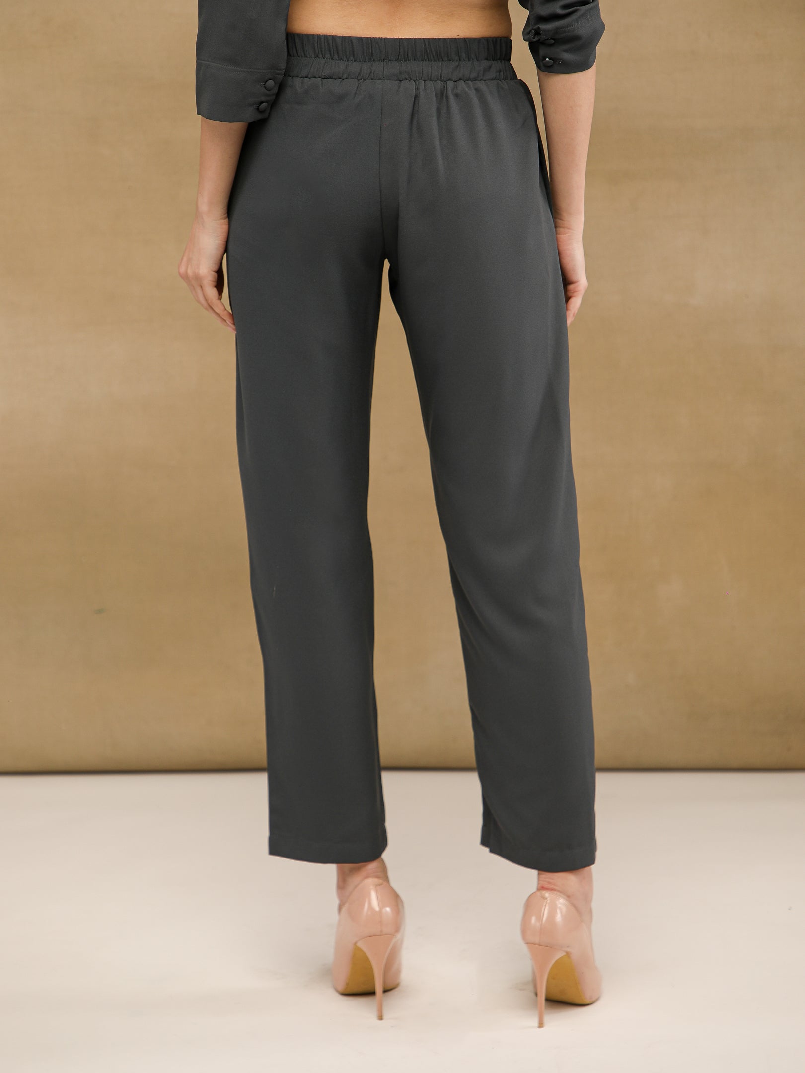 One-Side Embellished Grey Co-ord Set