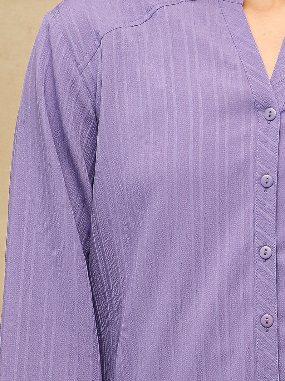 Textured Stripe Lilac Shirt