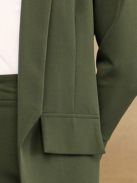 Olive Green Shawl Collar Blazer