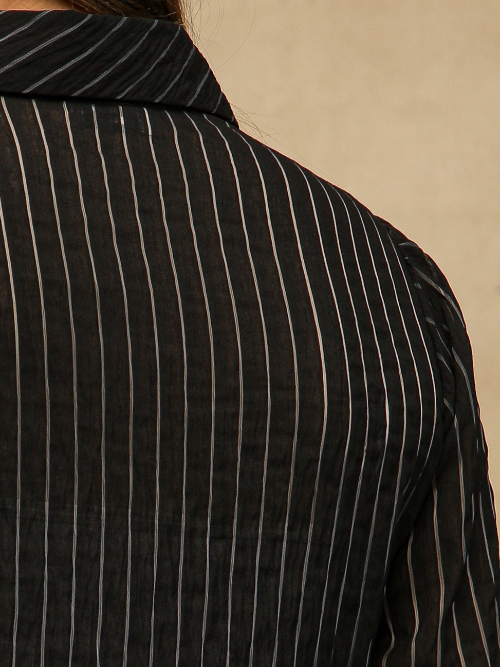 Burnt Out Stripe Black Shirt