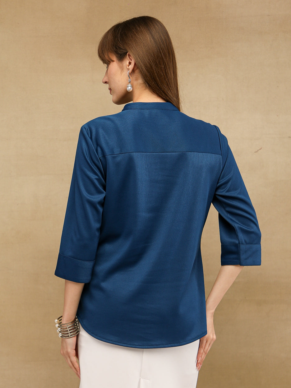 Self Stripe Cobalt Blue Top