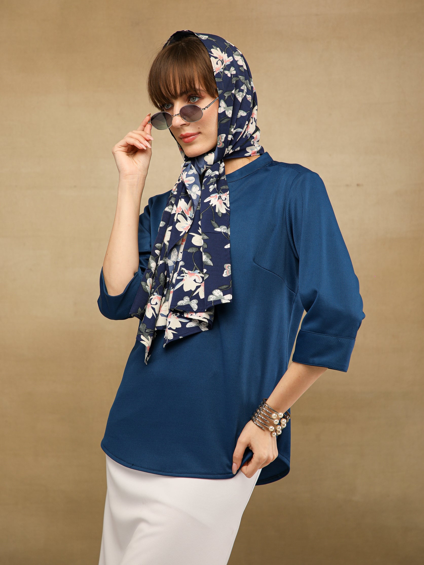 Self Stripe Cobalt Blue Top