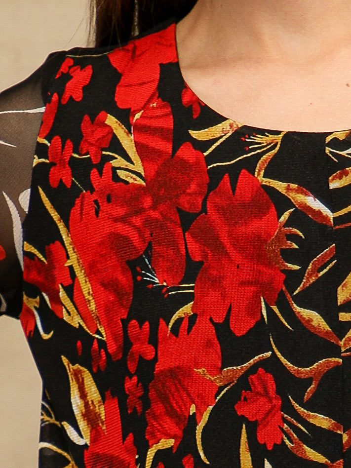 Crimson Bell Sleeve Top