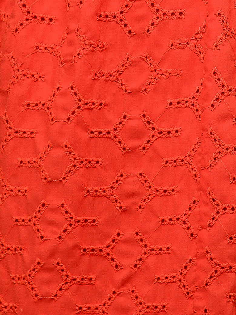 Terracotta Schiffli Dress