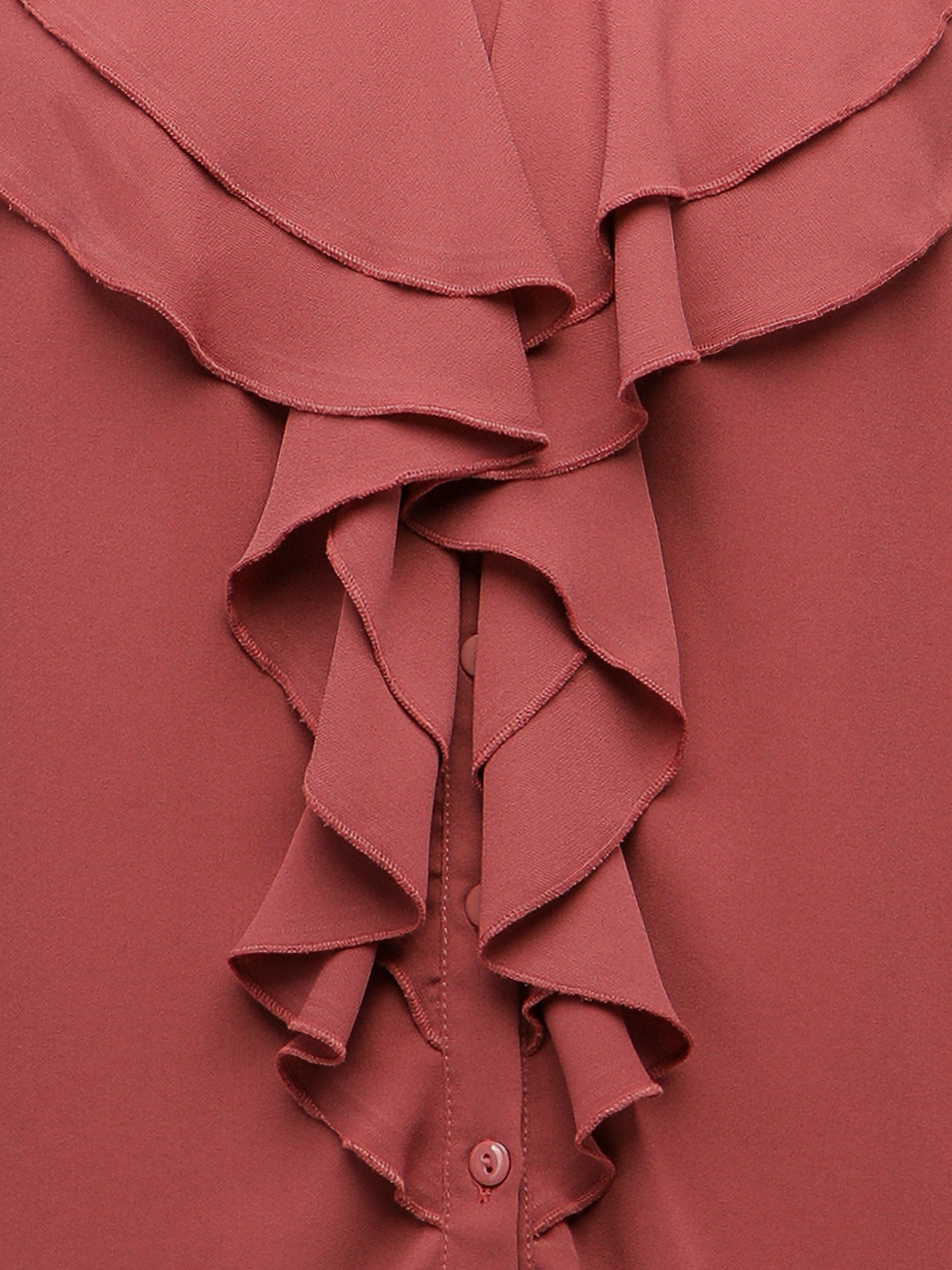 Dusty Pink Front Frill Shirt