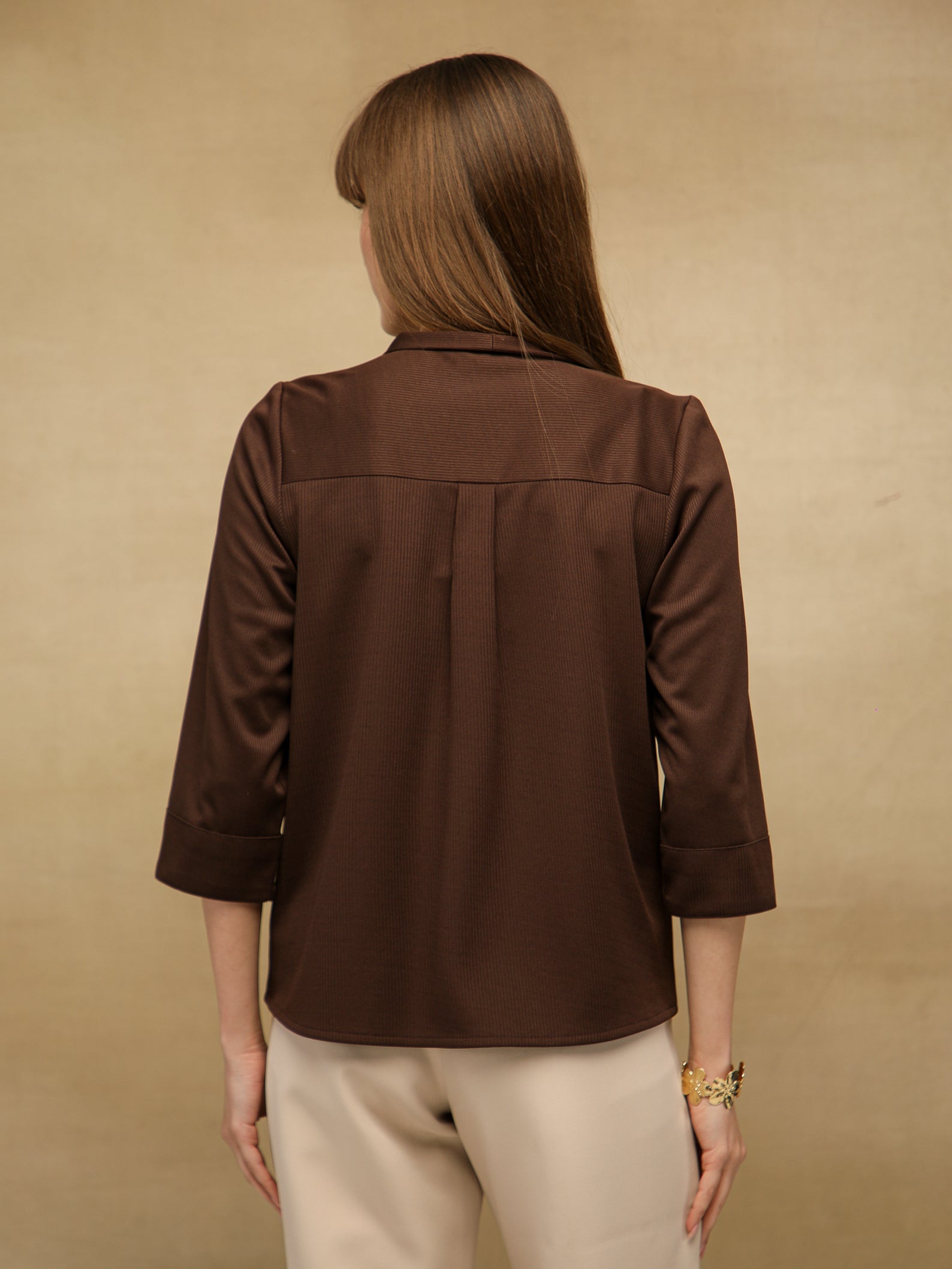 Front Tie Brown Top