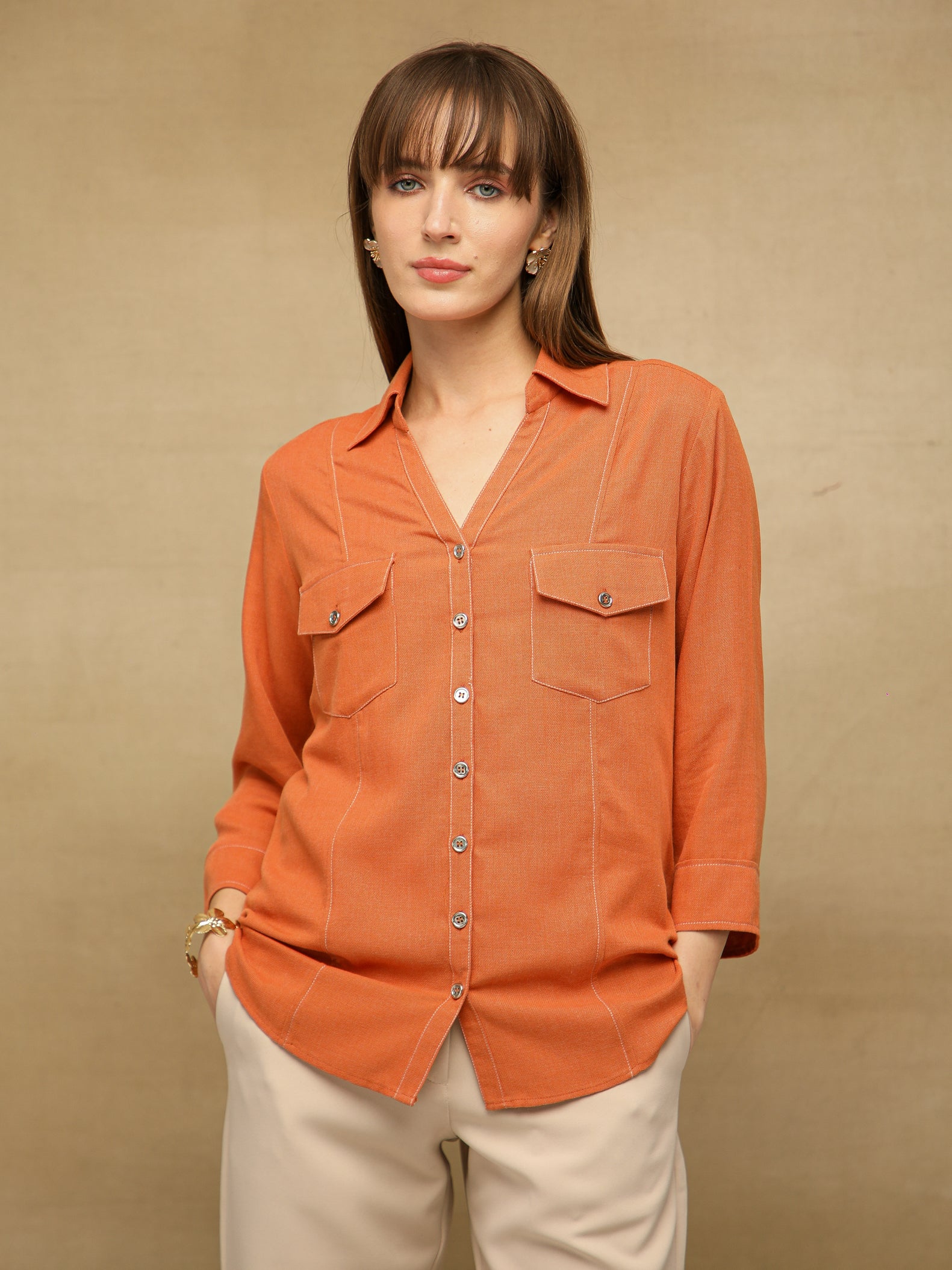 Linen Melange Sunset Shirt