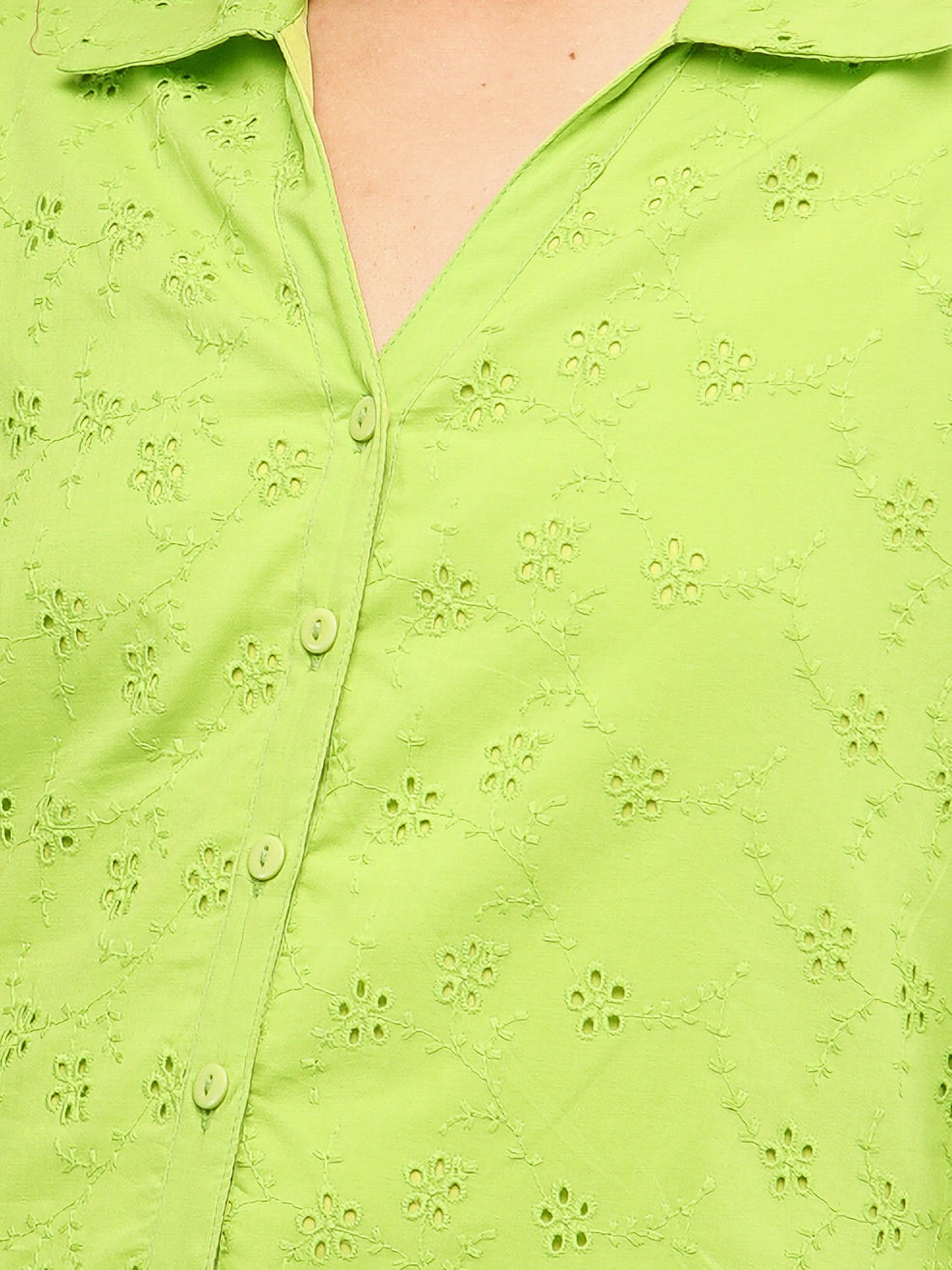 Lime Green Schiffli Co-ord Set