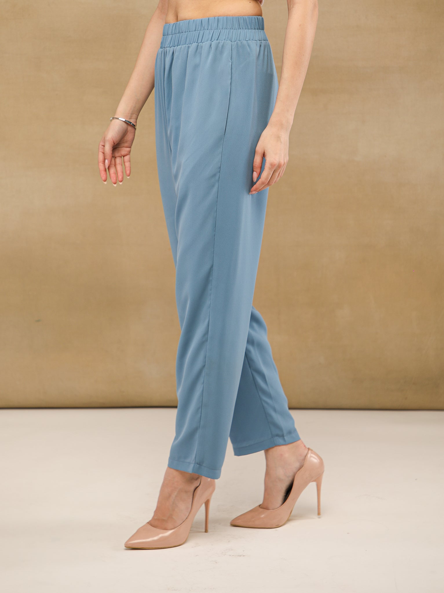 One-Sleeve Embellished Mist Co-ord Set