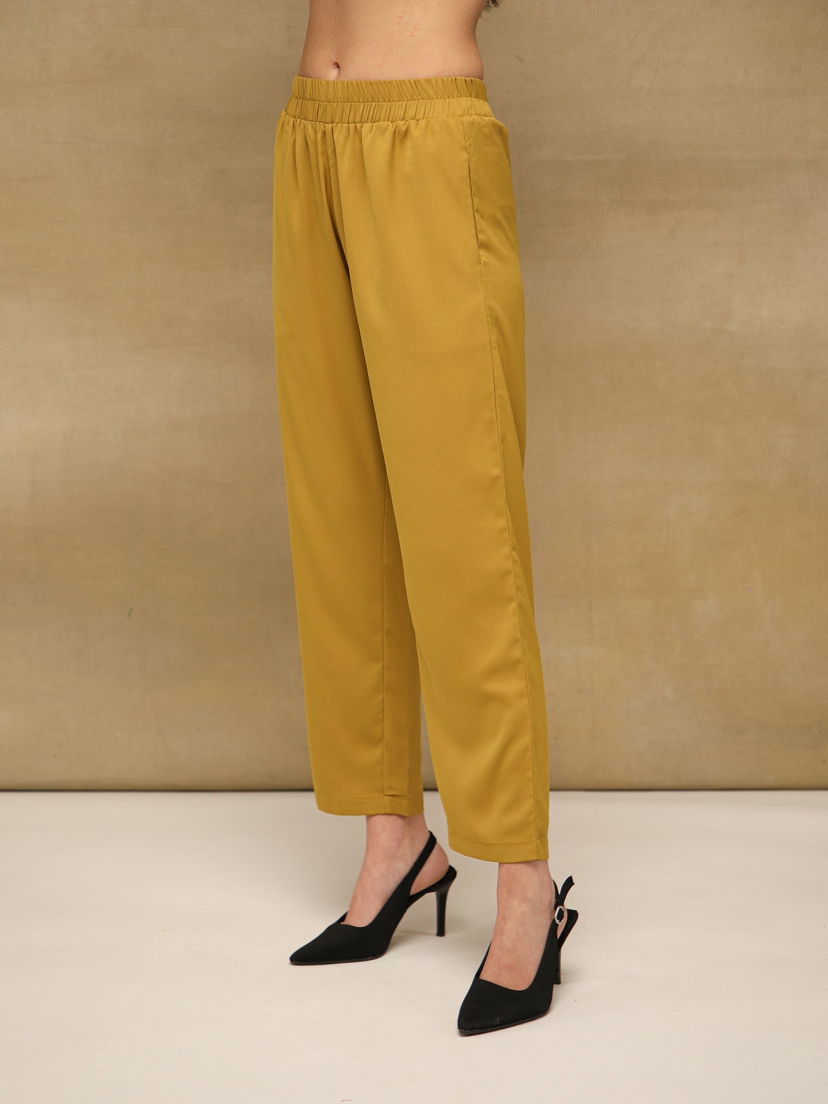 One-Side Embellished Mustard Co-ord Set