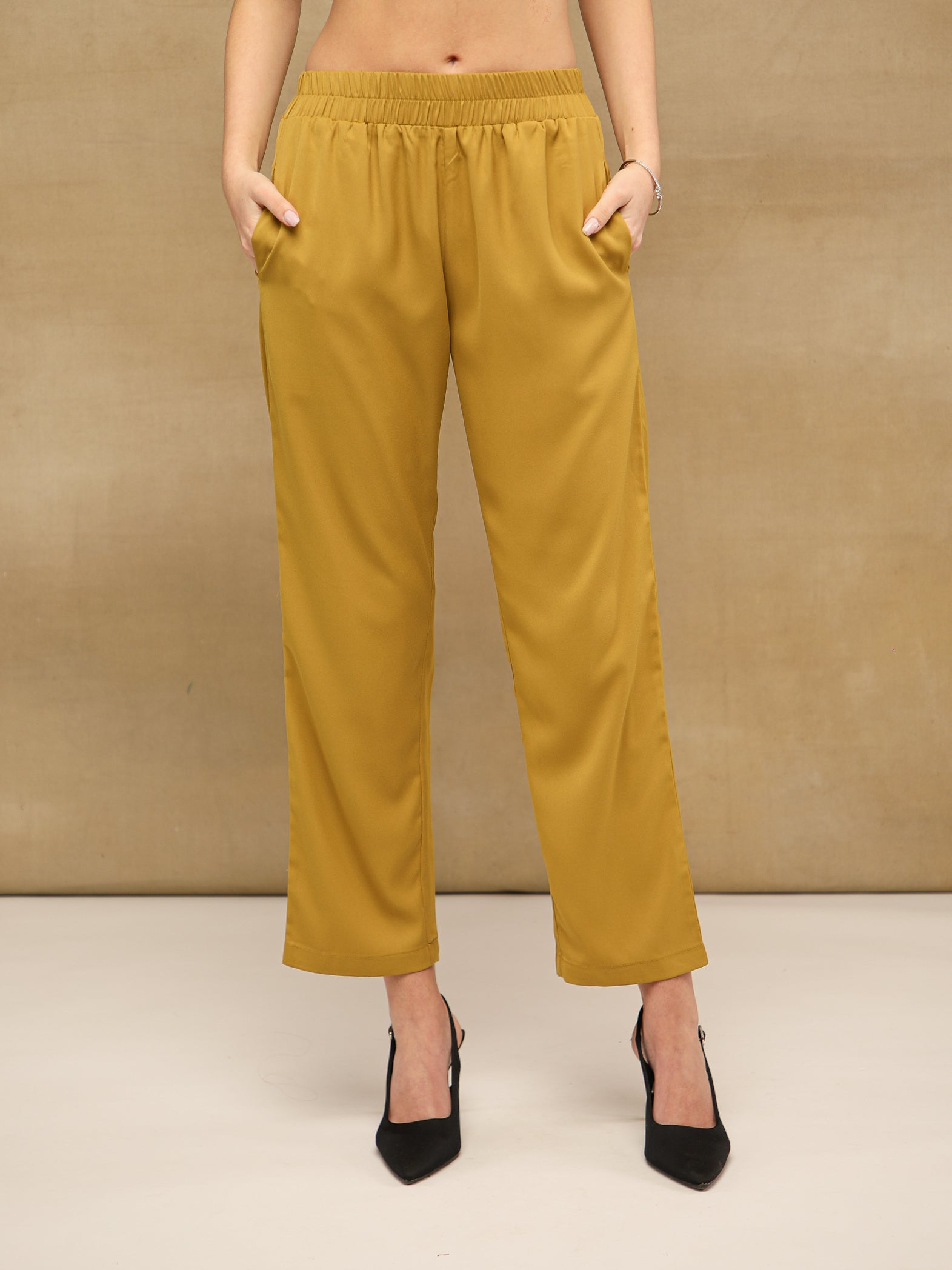 One-Side Embellished Mustard Co-ord Set