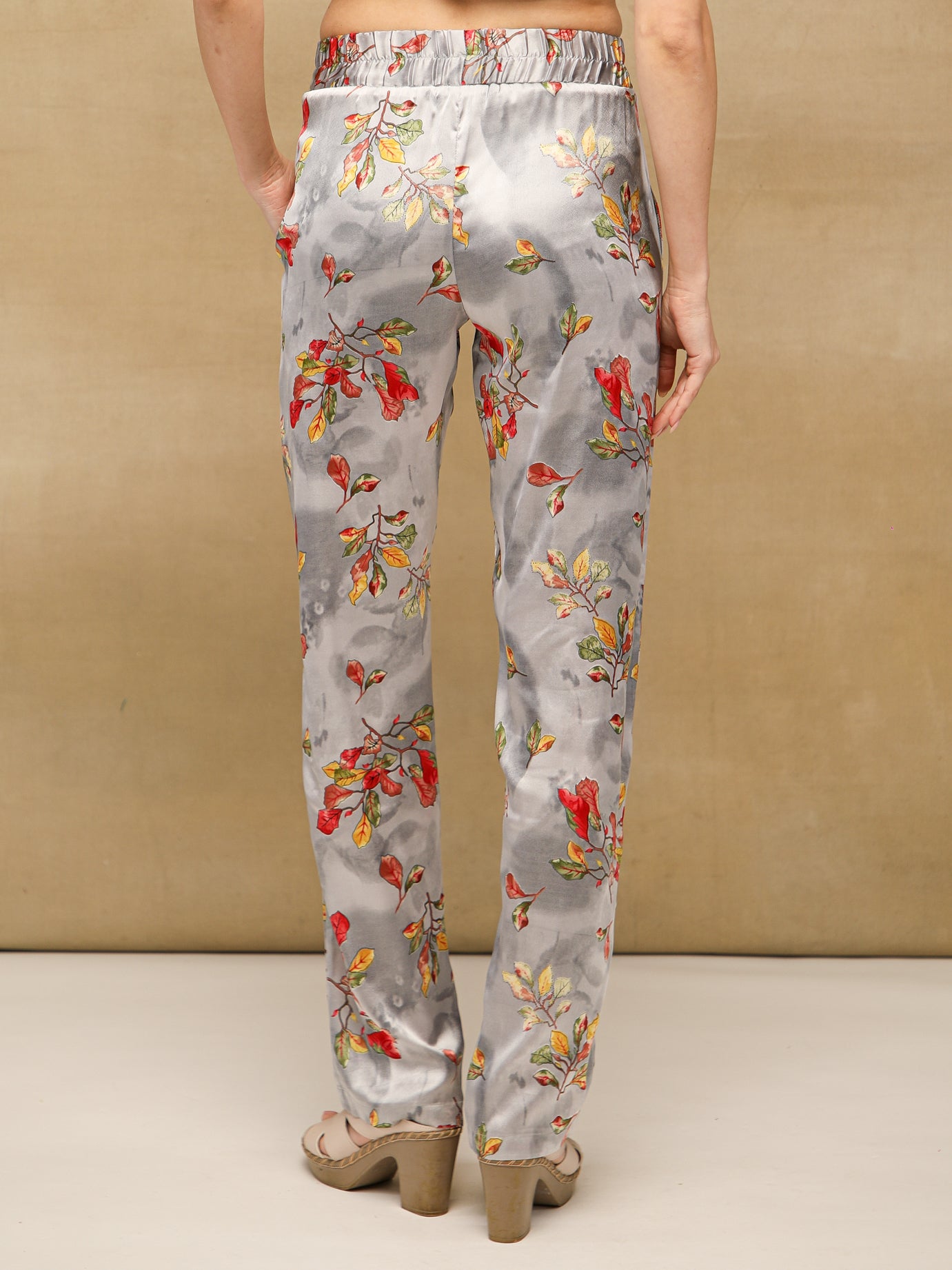Floral Drawstring Waist Grey Co-ord Set