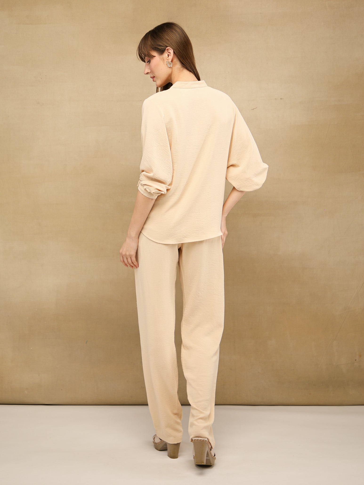 Drop Armhole Beige Co-ord Set