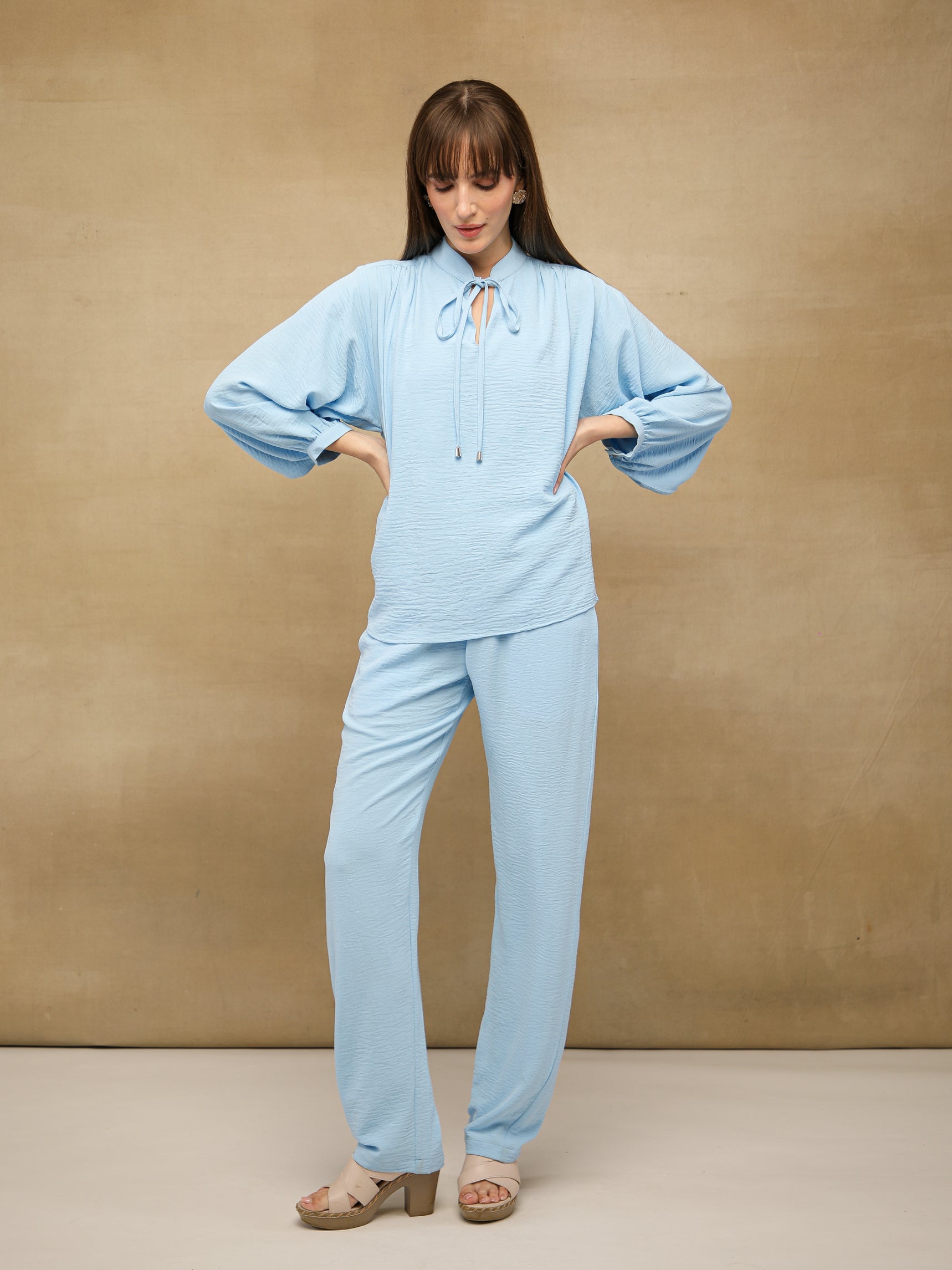 Tie Up Mist Blue Co-ord Set
