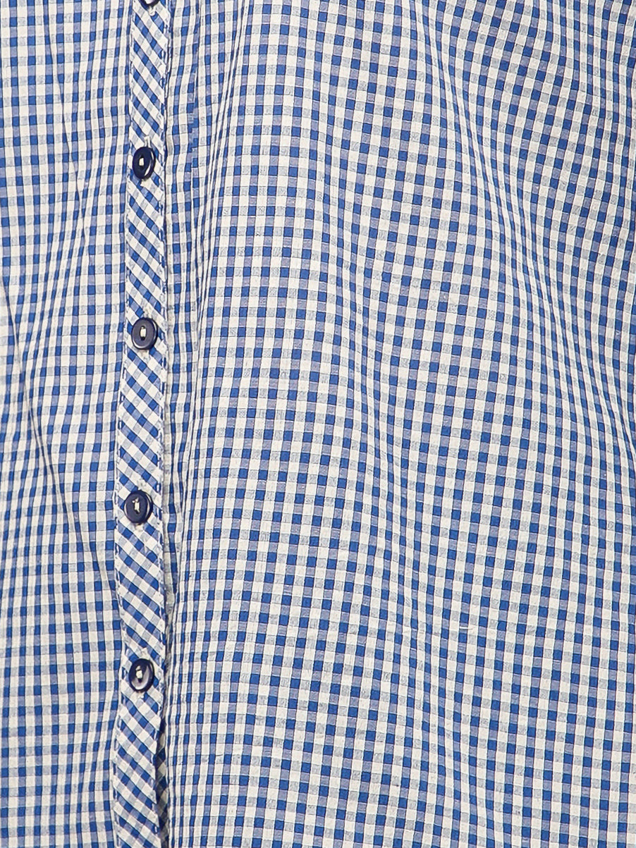 Ghingham Embroidered Blue Shirt