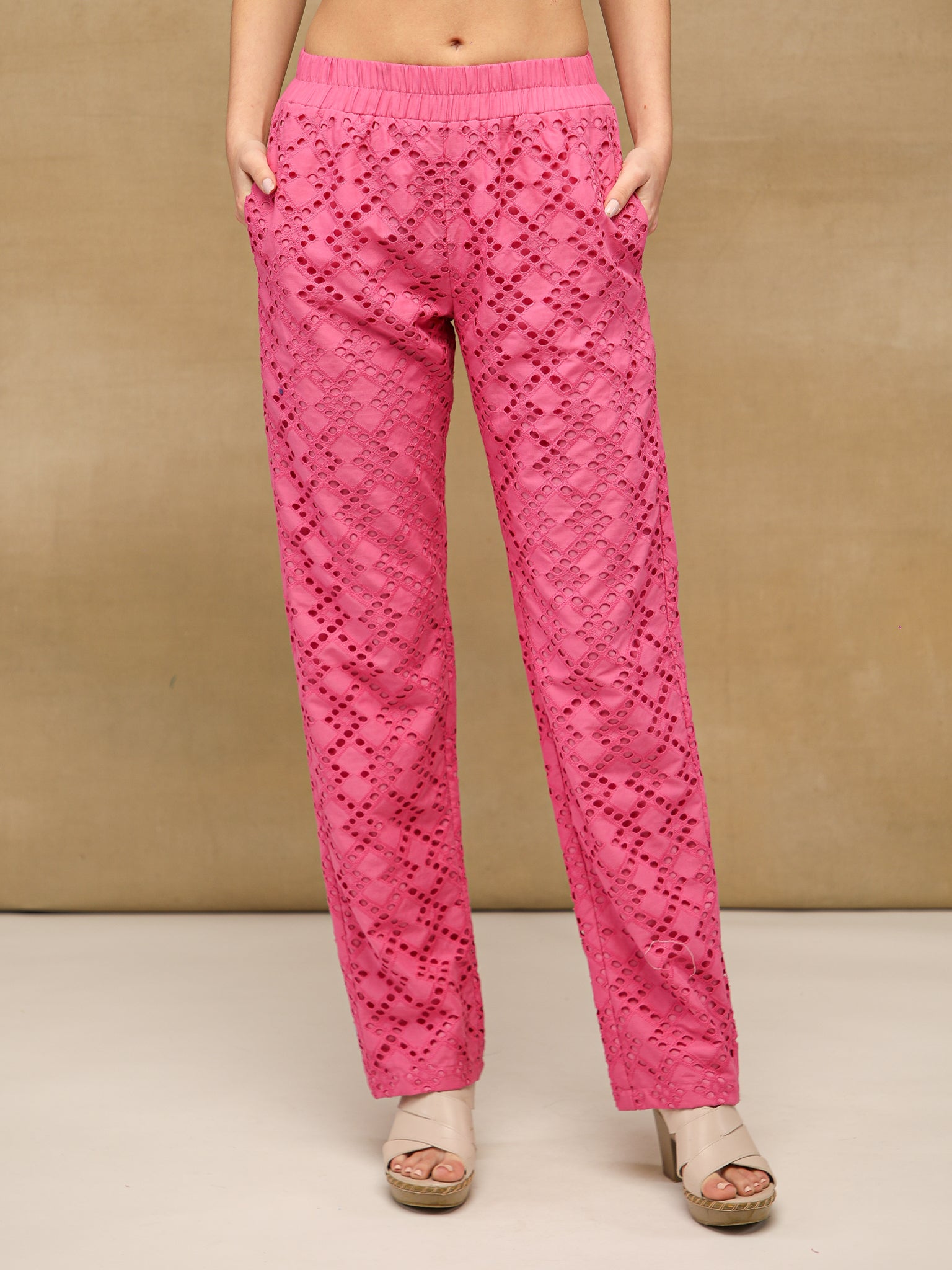 Magenta Schiffli Co-ord Set