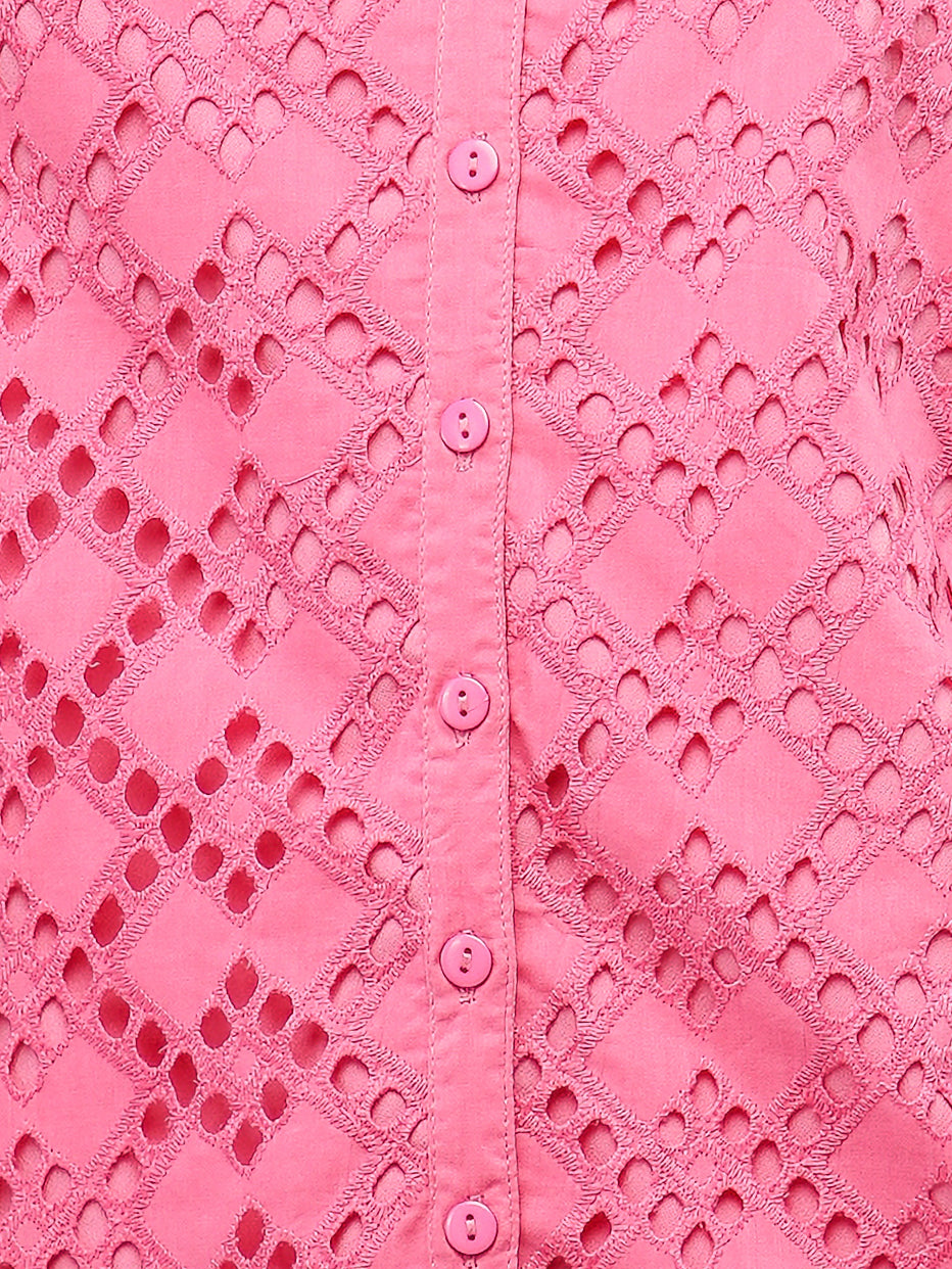 Magenta Schiffli Co-ord Set