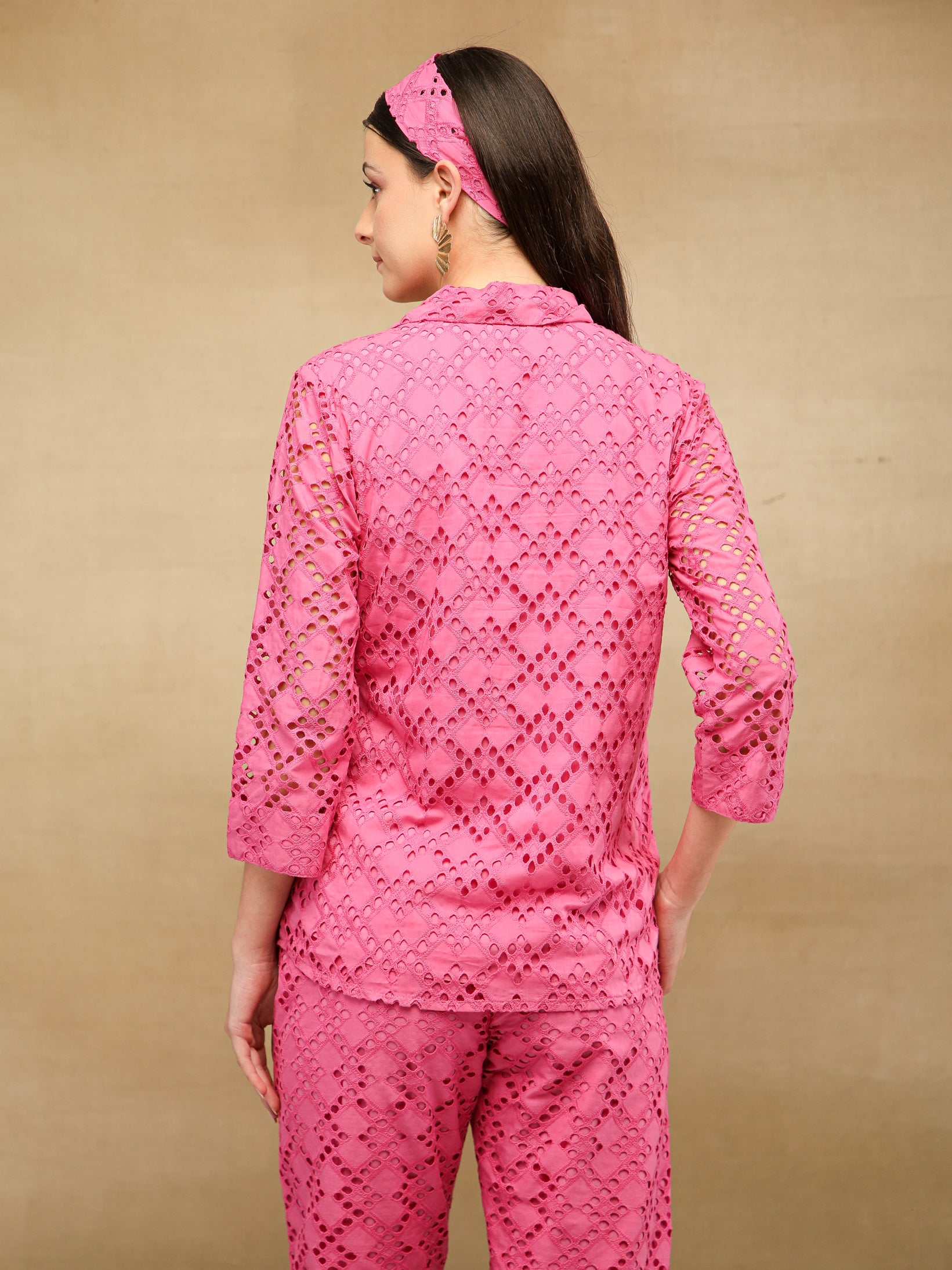 Magenta Schiffli Co-ord Set