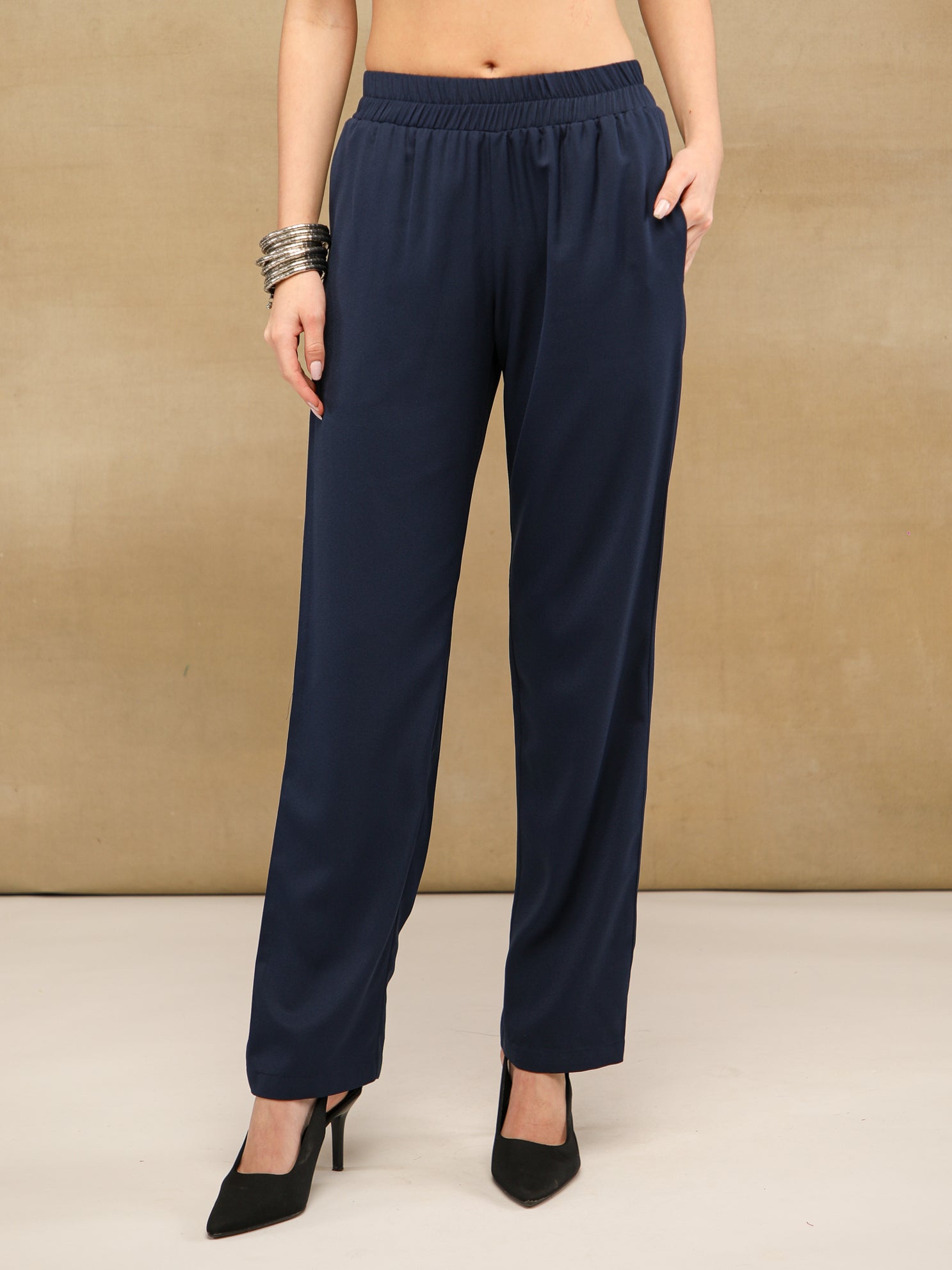 Sequins Asymmetric Navy Co-ord Set