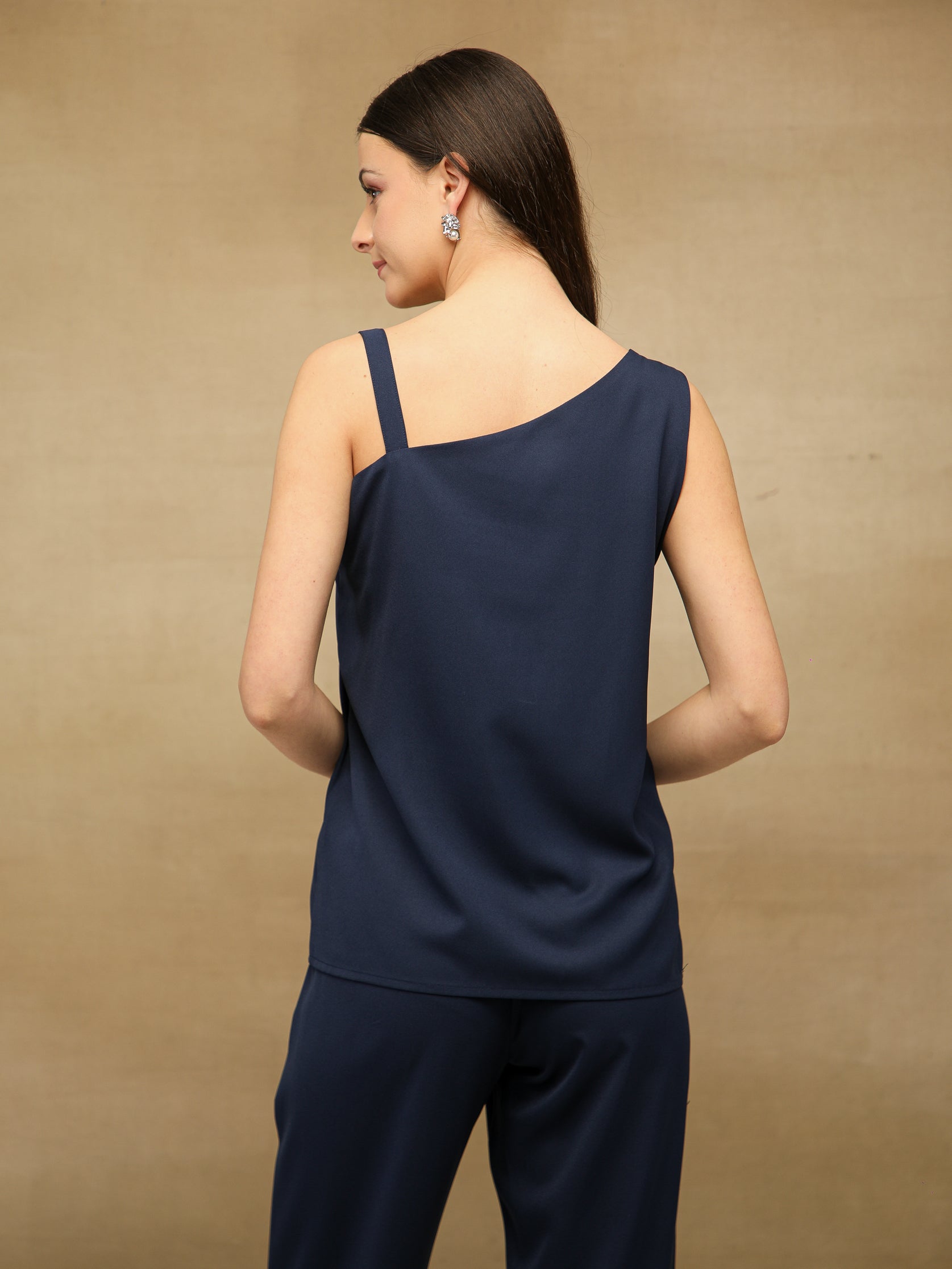 Sequins Asymmetric Navy Co-ord Set
